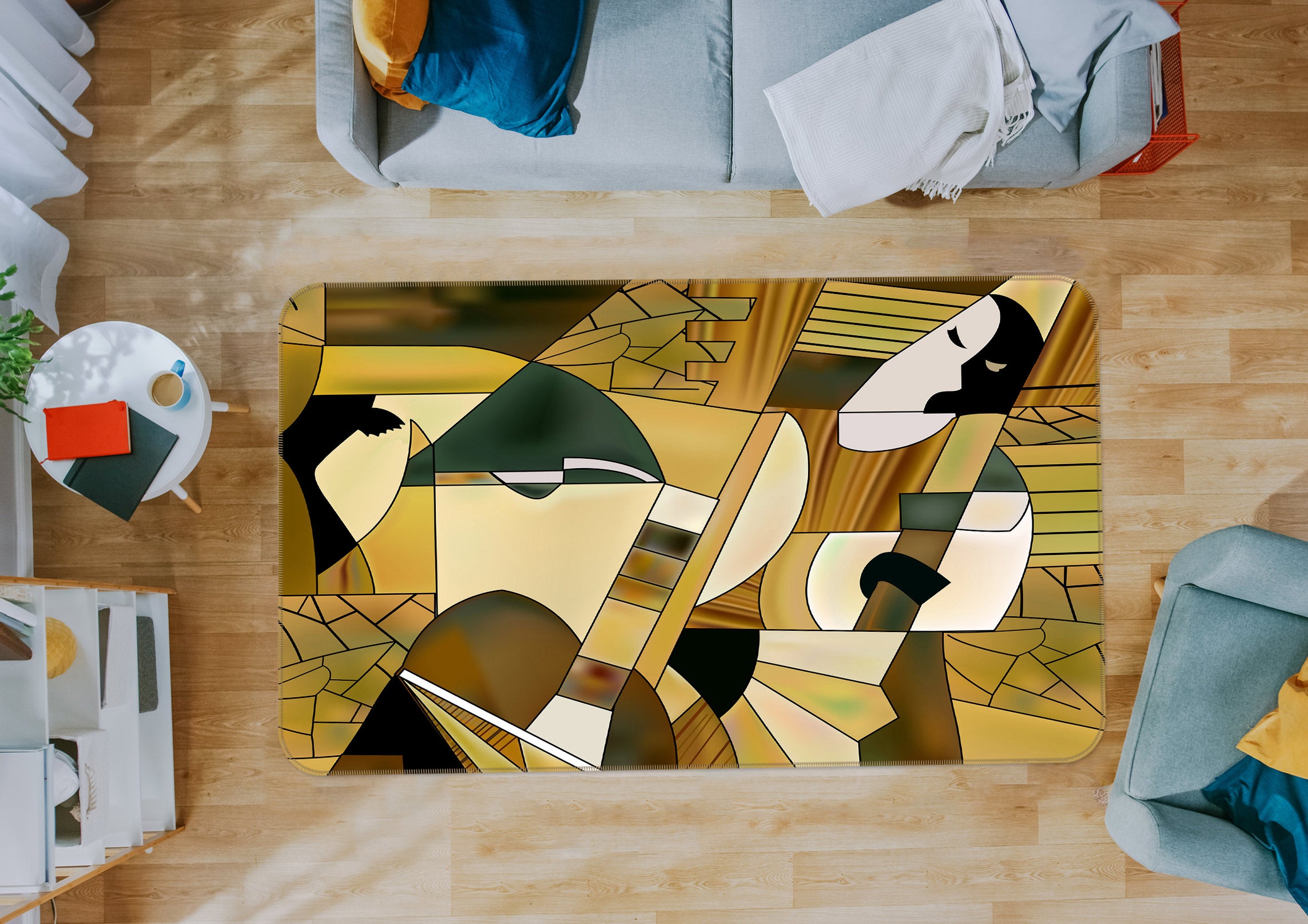 3D Abstract 76040 Non Slip Rug Mat