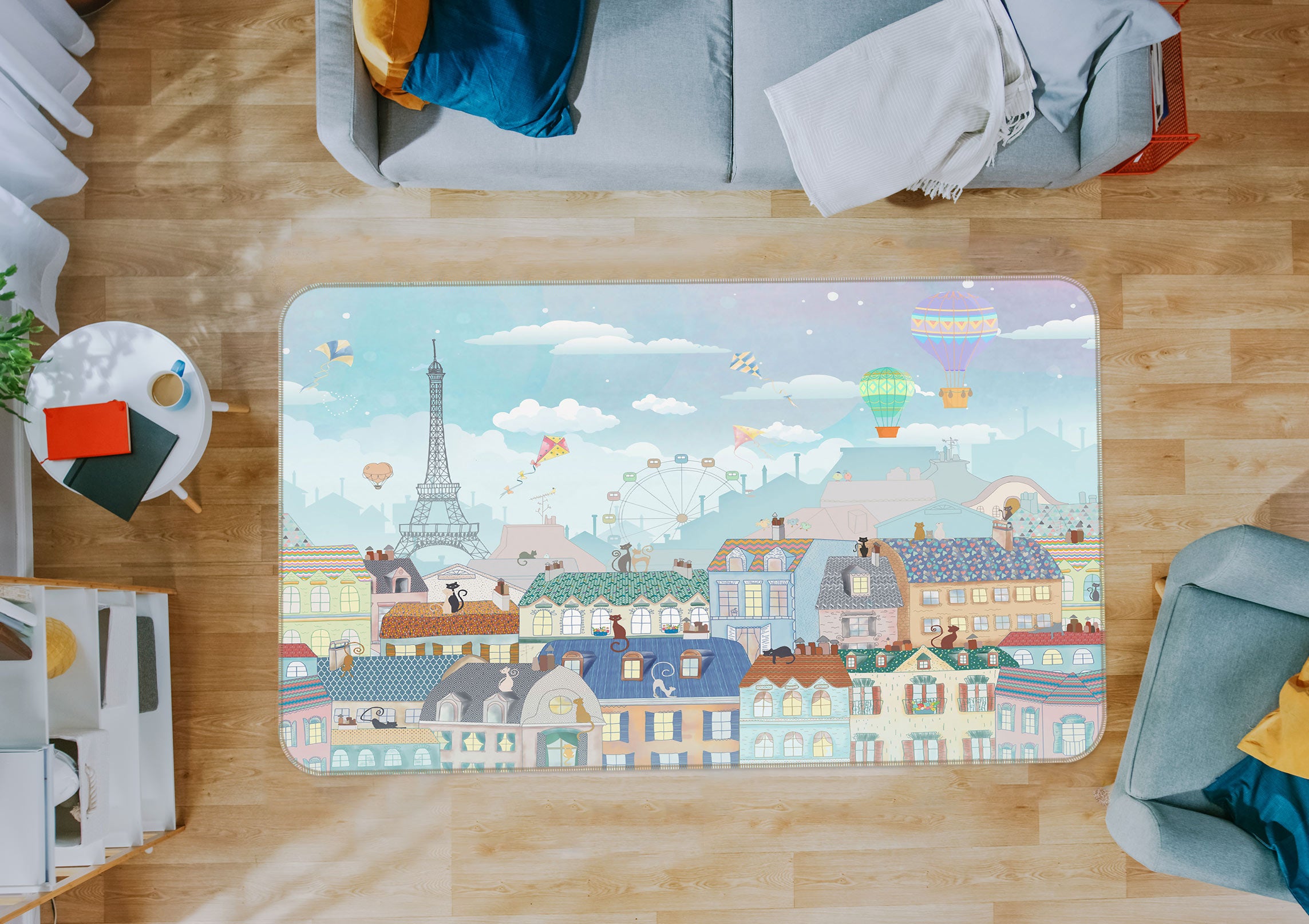 3D Houses Iron Tower 77068 Non Slip Rug Mat