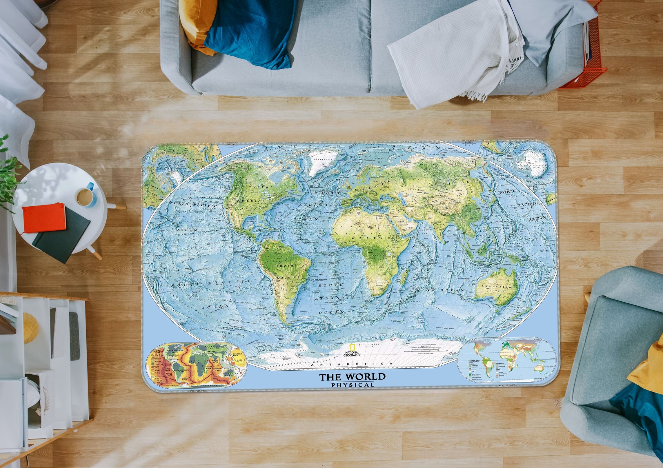 3D Sea Island 324 World Map Non Slip Rug Mat Mat AJ Creativity Home 