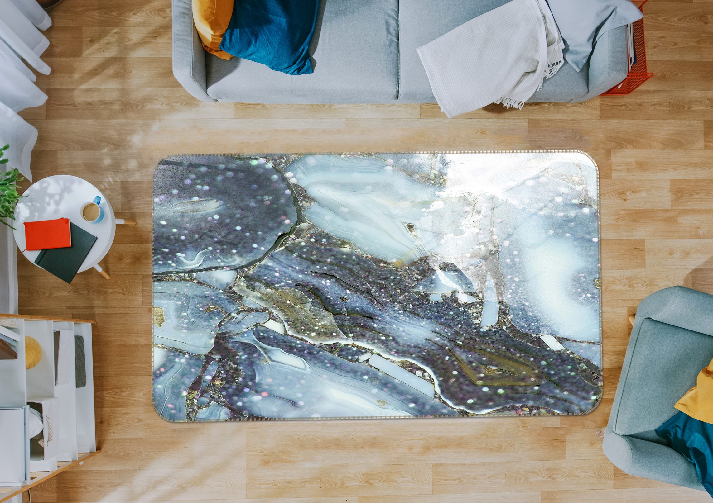 3D Marbling 26219 Non Slip Rug Mat