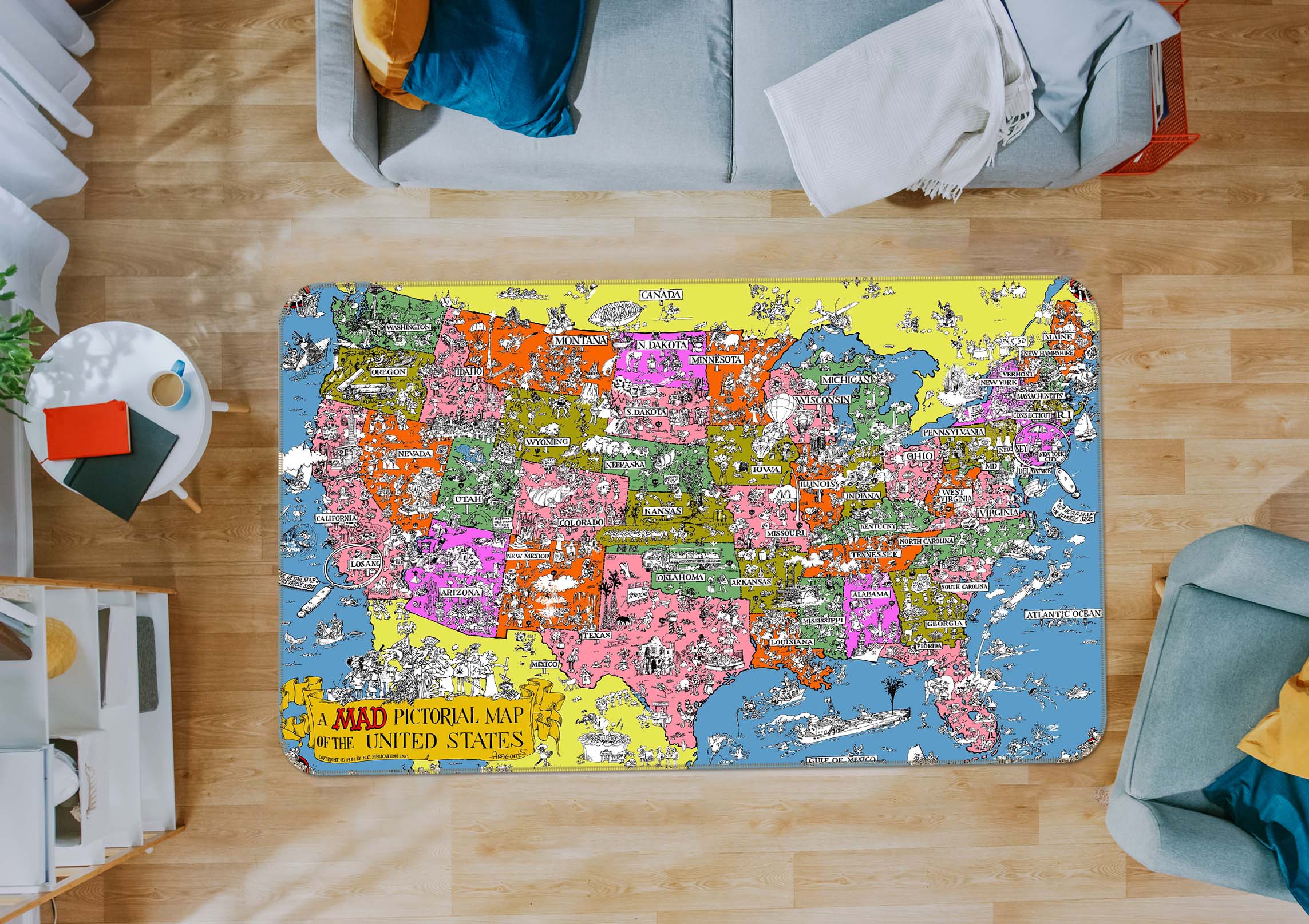 3D Color Painting 2006 World Map Non Slip Rug Mat