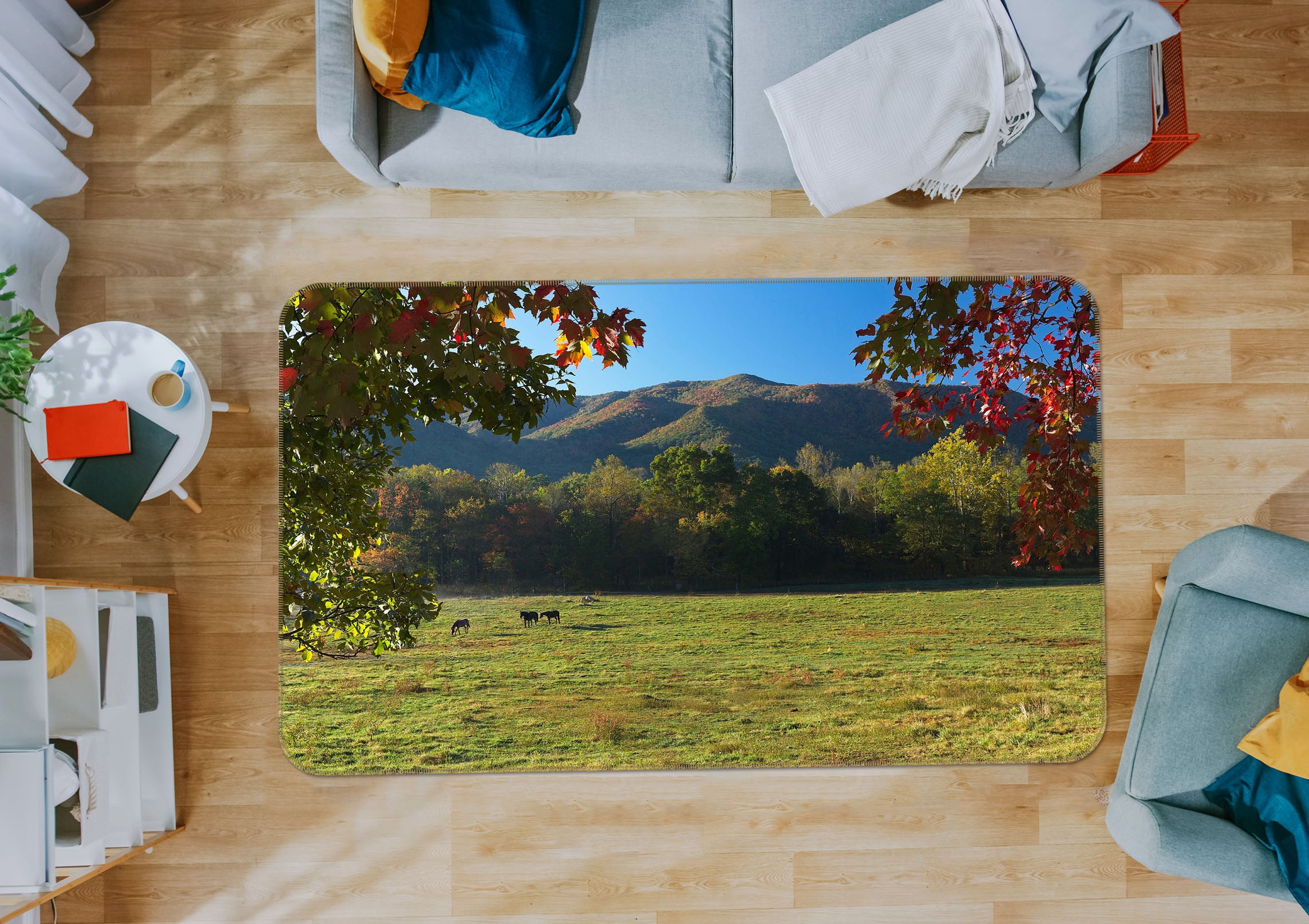 3D Mountain Meadow 84063 Kathy Barefield Rug Non Slip Rug Mat