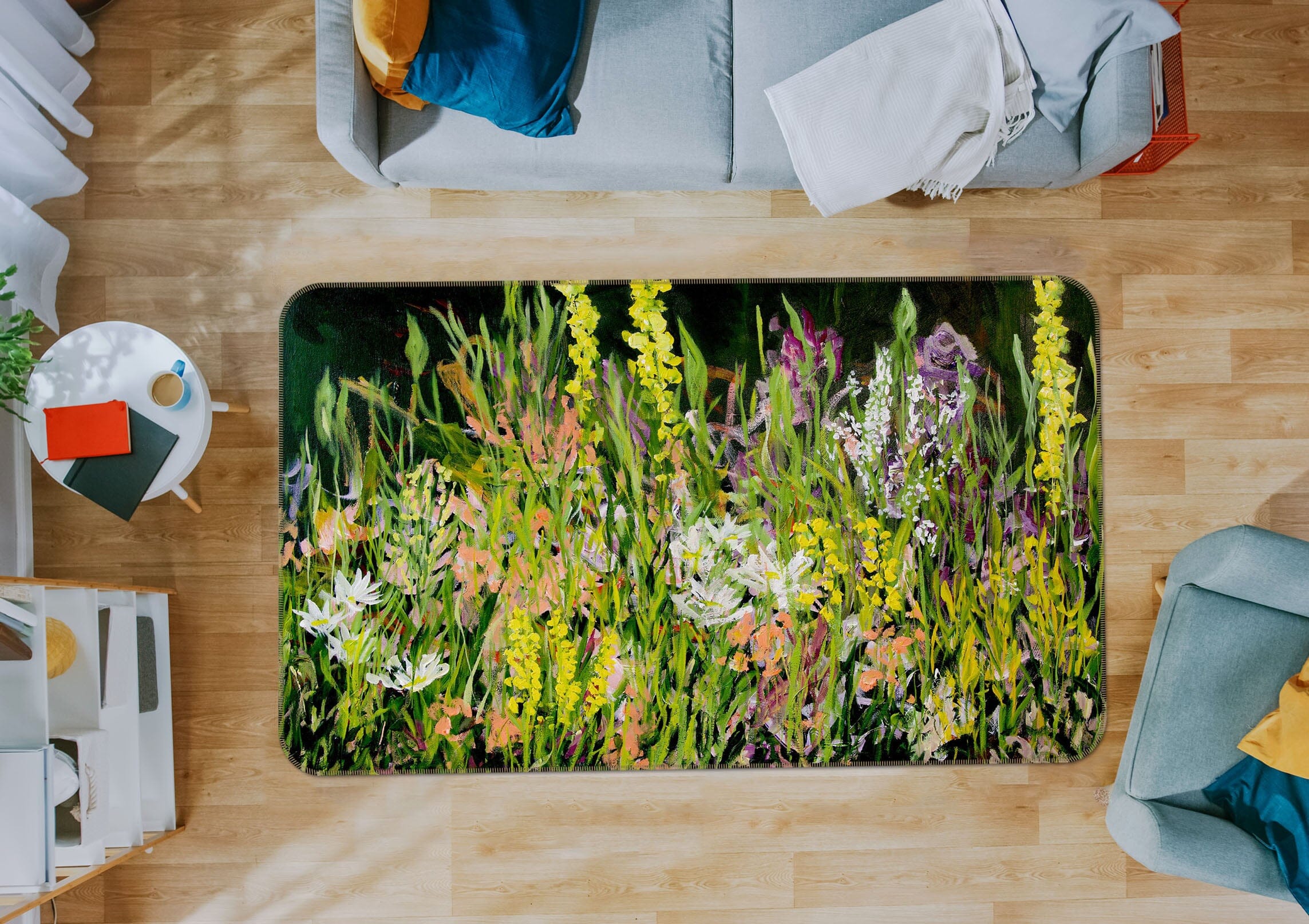3D Field Wildflowers 1081 Allan P. Friedlander Rug Non Slip Rug Mat Mat AJ Creativity Home 