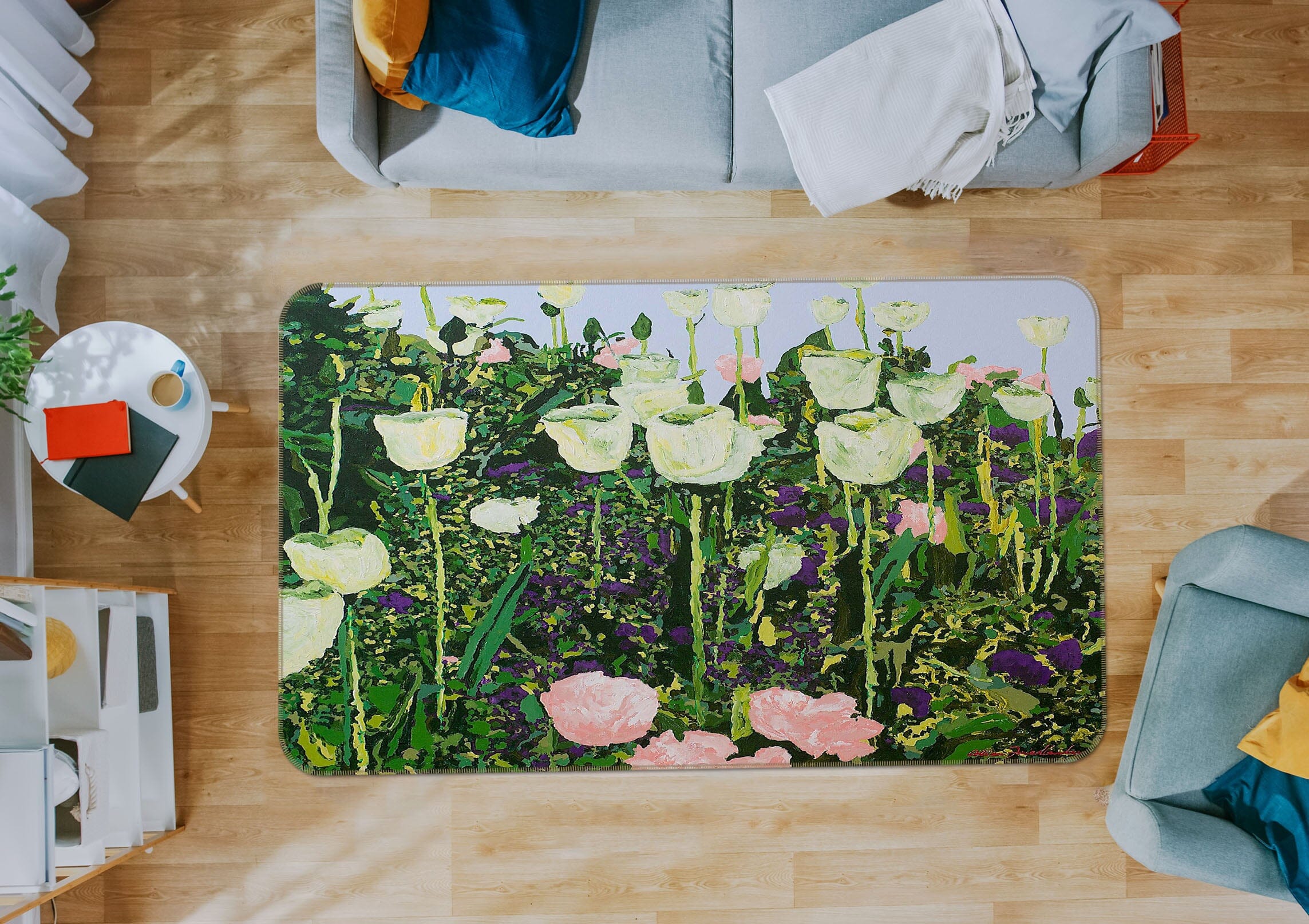 3D Summer Garden 1037 Allan P. Friedlander Rug Non Slip Rug Mat Mat AJ Creativity Home 