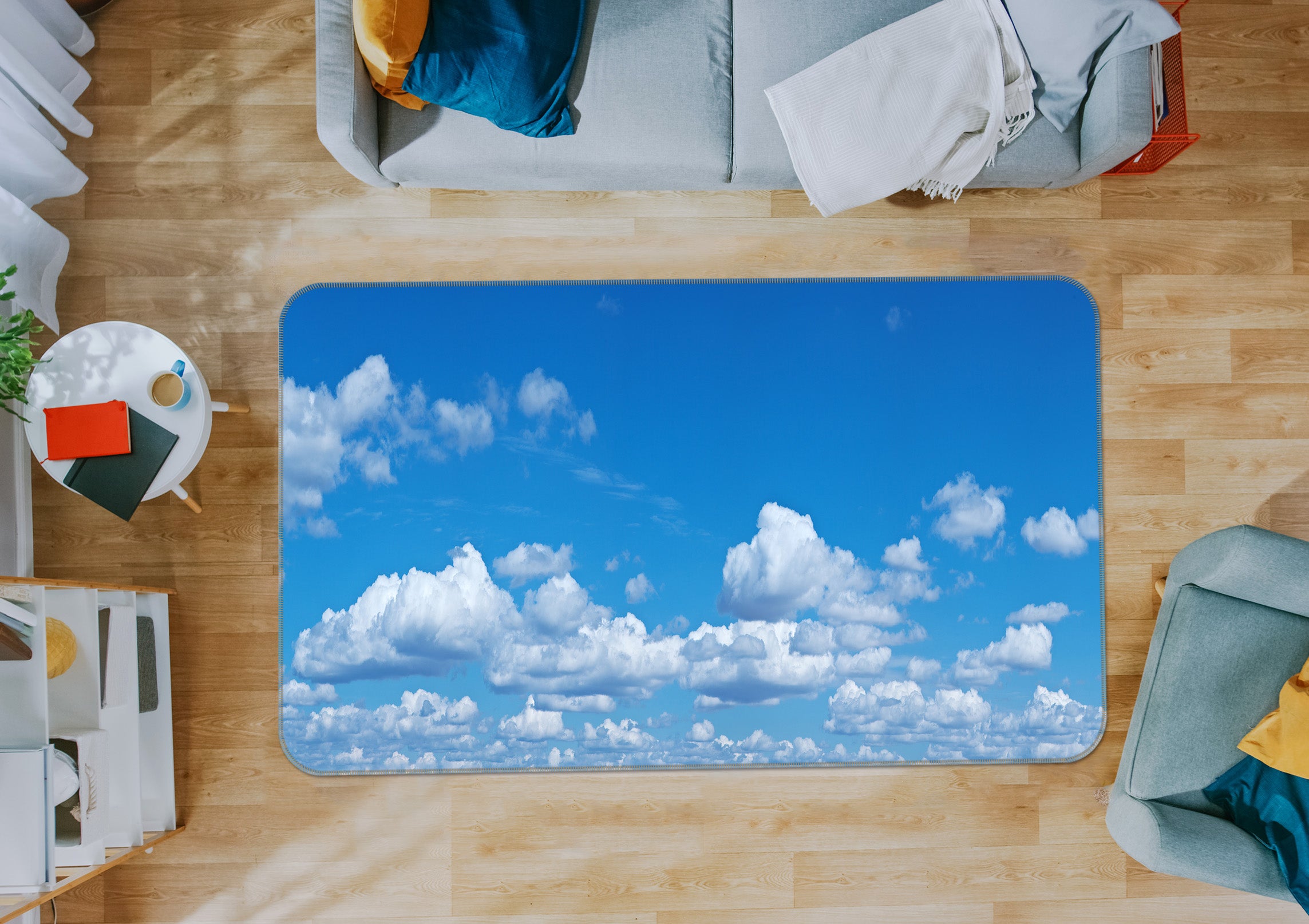 3D Sky Clouds 36043 Non Slip Rug Mat