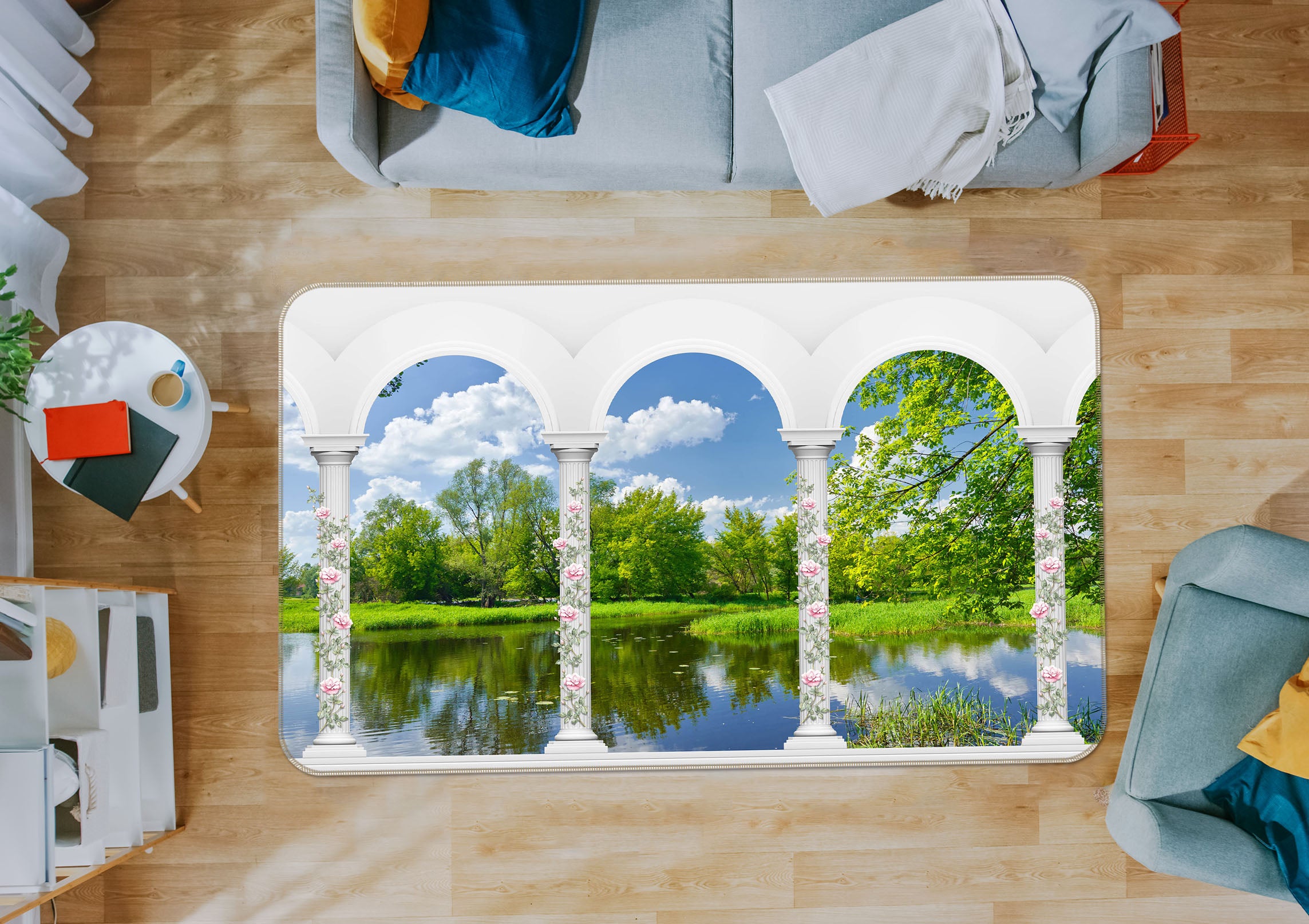 3D Lake Forest 65152 Non Slip Rug Mat