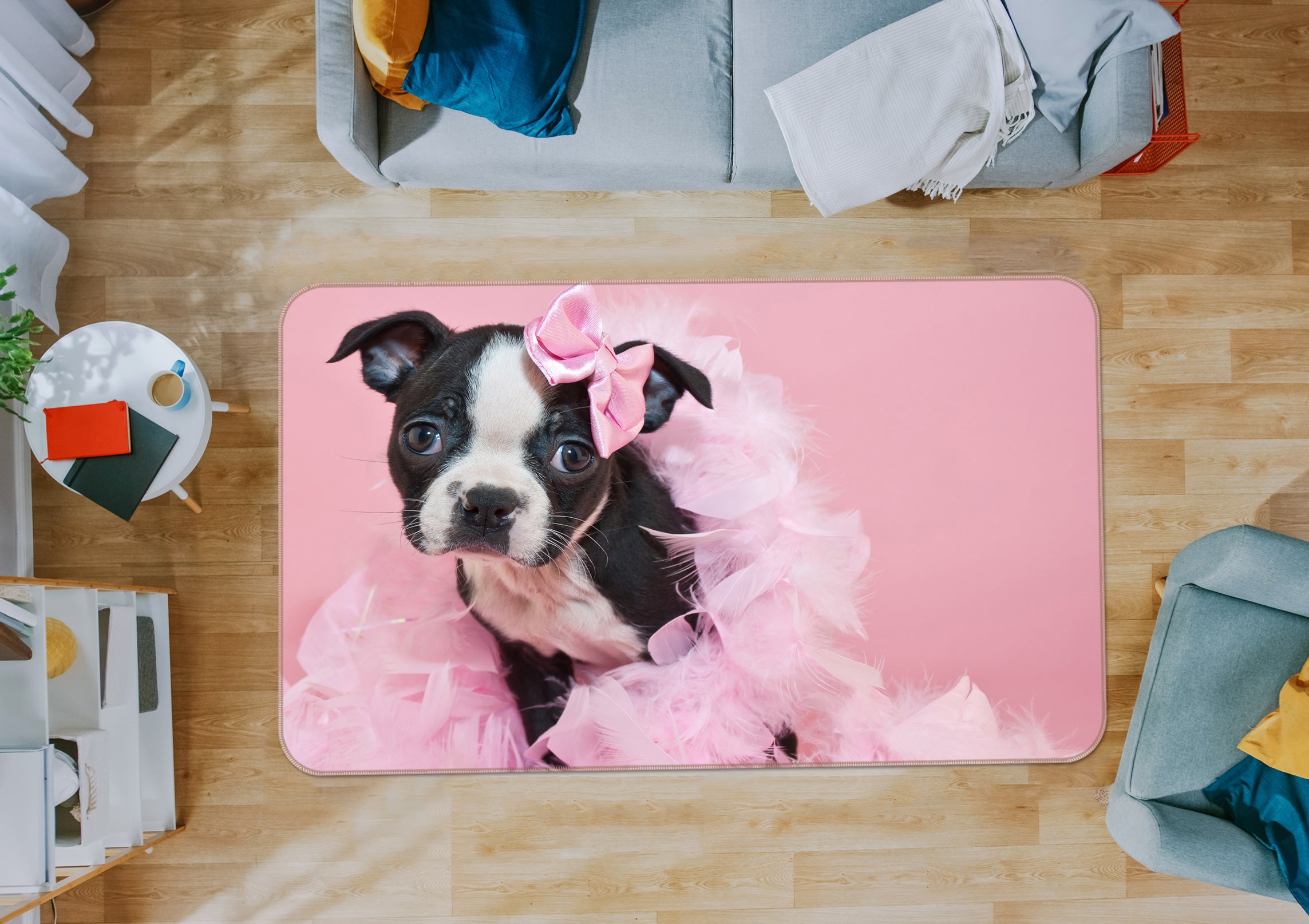 3D Pink Puppy 37063 Non Slip Rug Mat