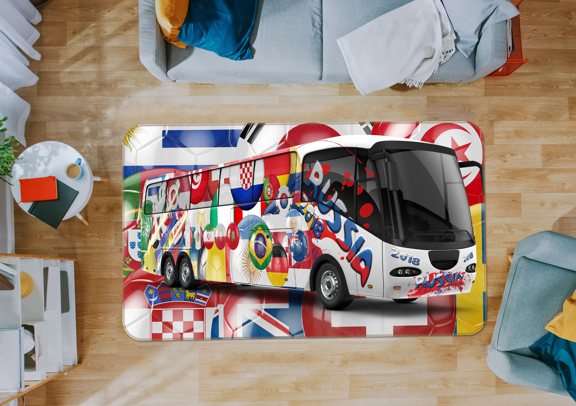3D Color Bus 38242 Vehicle Non Slip Rug Mat