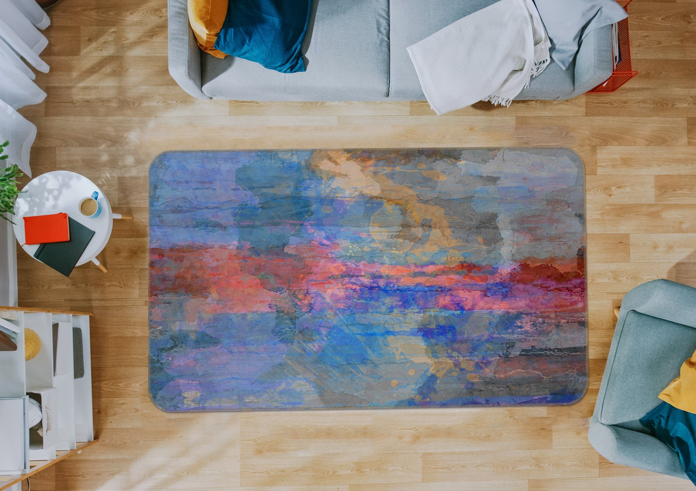 3D Blue Graffiti 126 Michael Tienhaara Rug Non Slip Rug Mat Mat AJ Creativity Home 