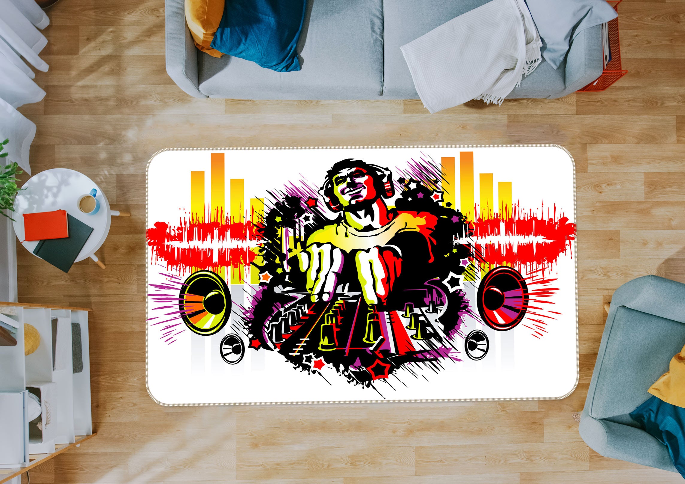 3D Music DJ 77090 Non Slip Rug Mat