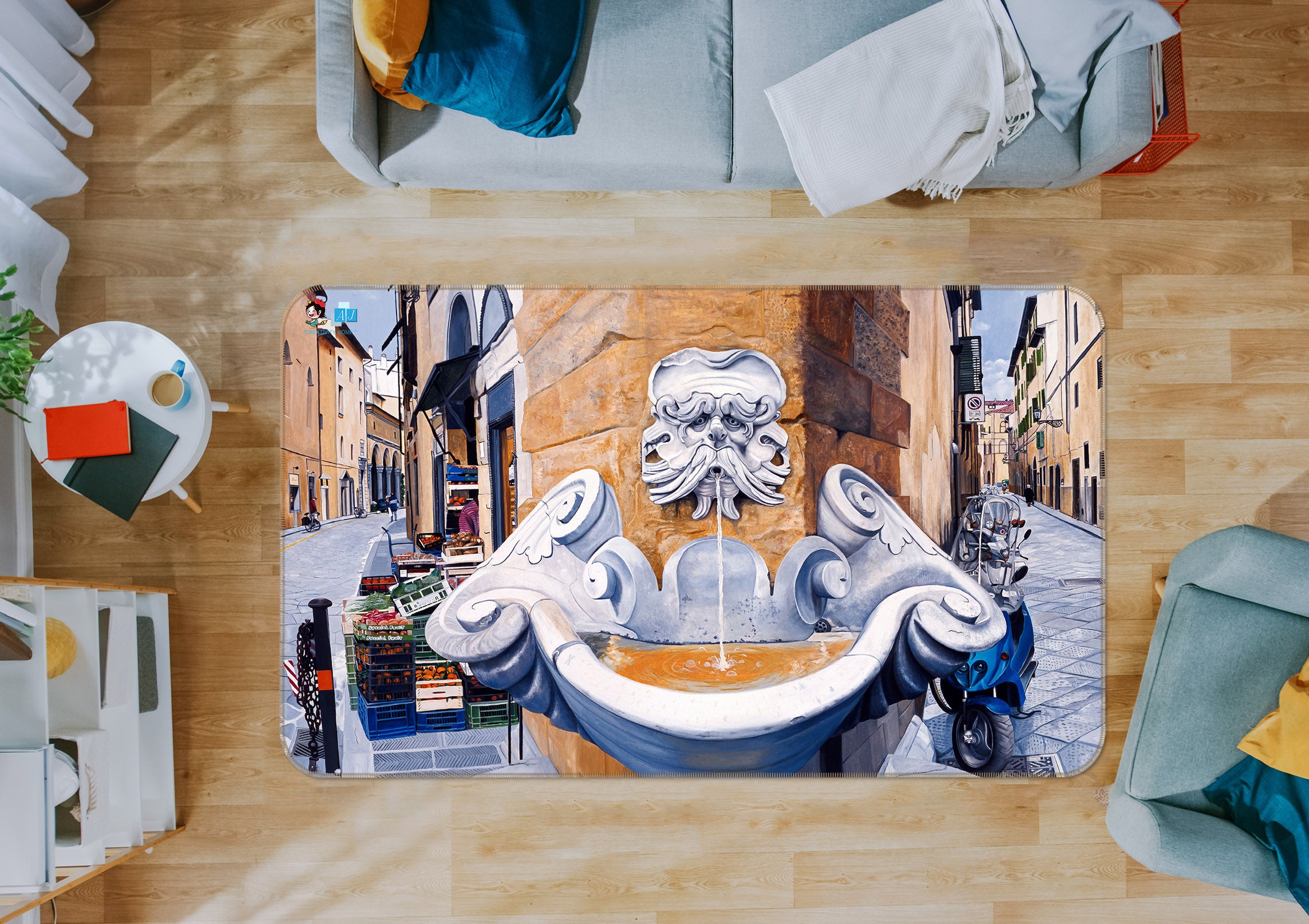 3D Pattern Building 11140 Matthew Holden Bates Rug Non Slip Rug Mat