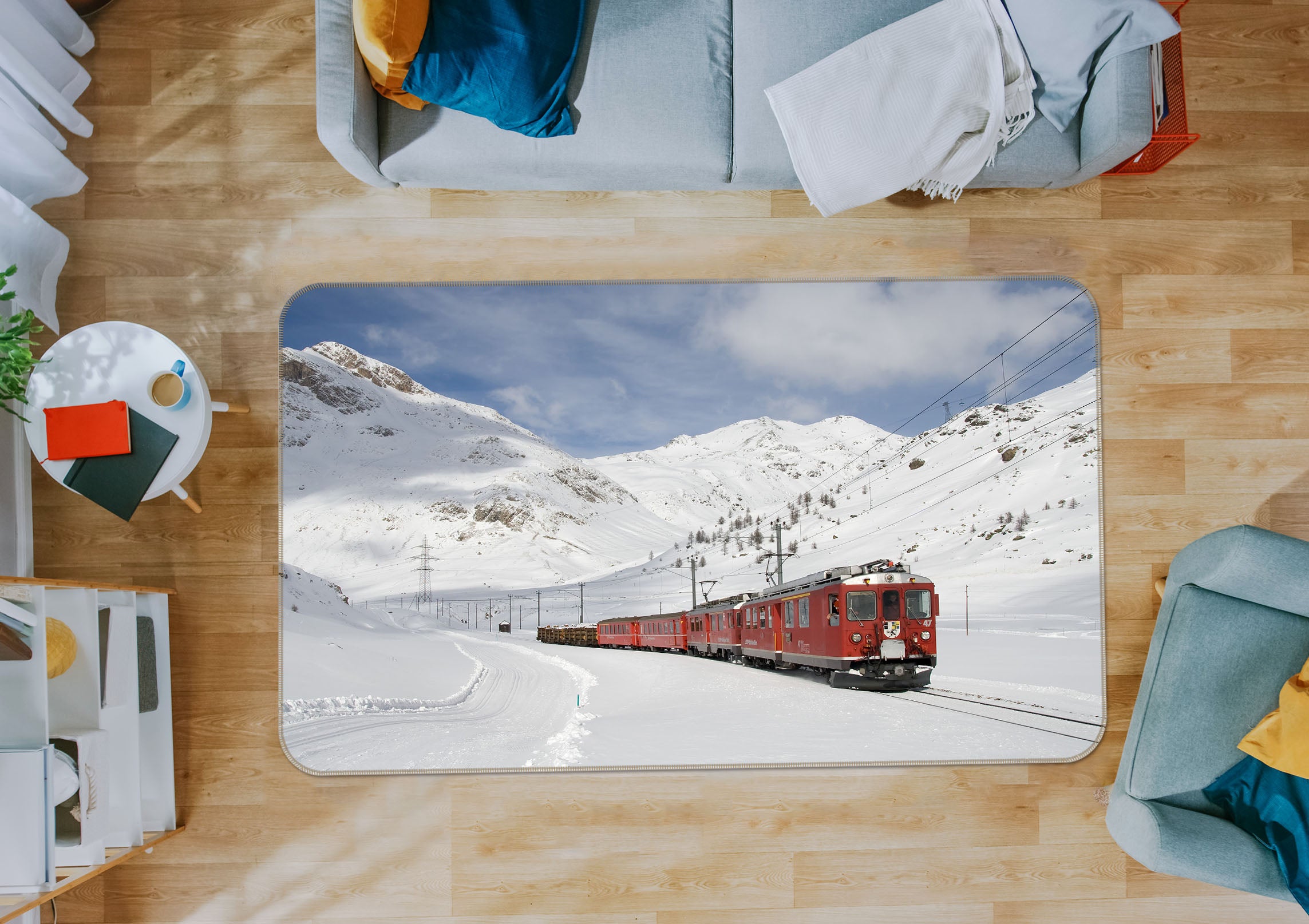 3D Snow Train 38244 Vehicle Non Slip Rug Mat