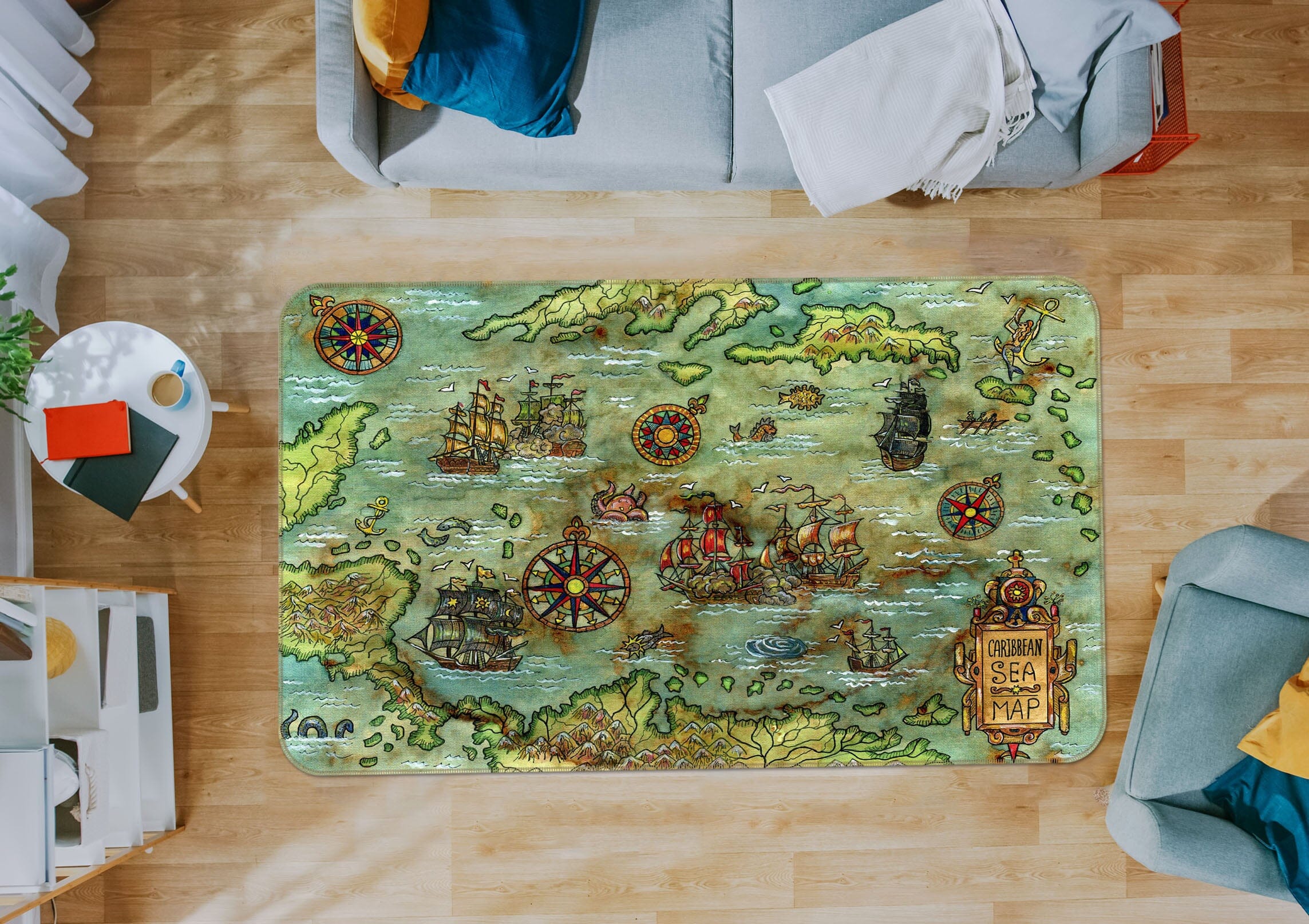 3D Abstract Art 294 World Map Non Slip Rug Mat Mat AJ Creativity Home 