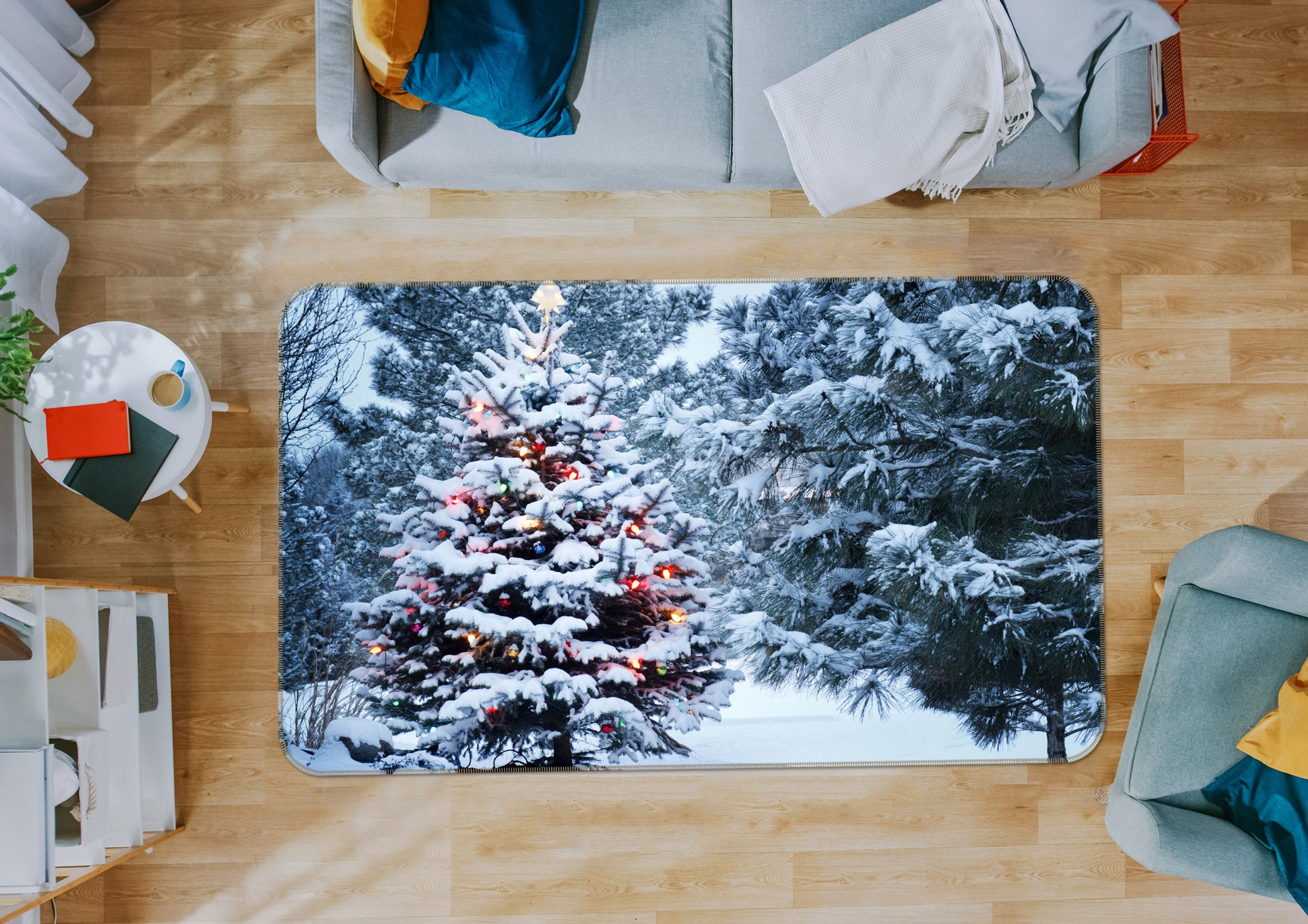 3D Snow Pine 35124 Non Slip Rug Mat