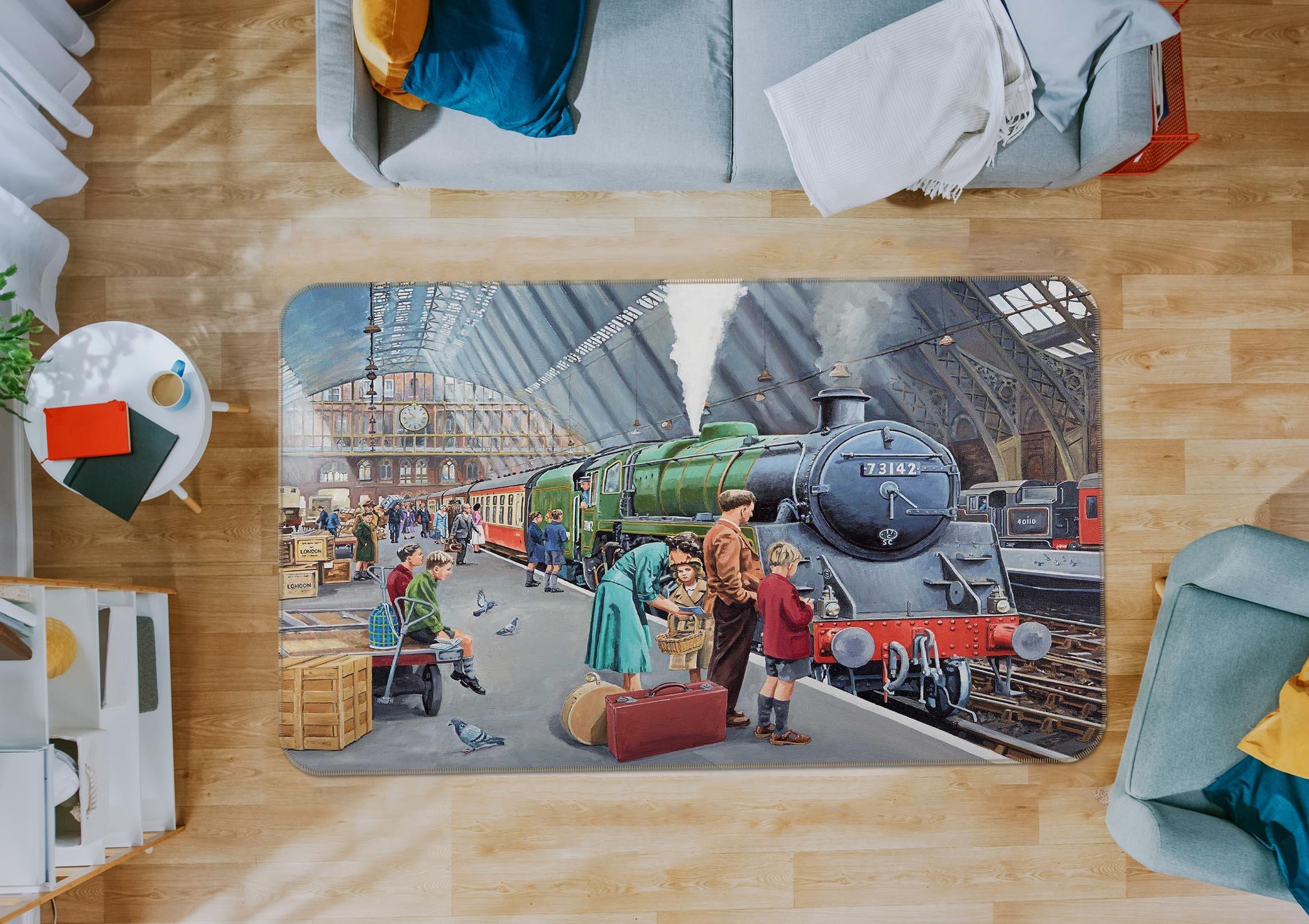 3D By Train 1103 Trevor Mitchell Rug Non Slip Rug Mat Mat AJ Creativity Home 