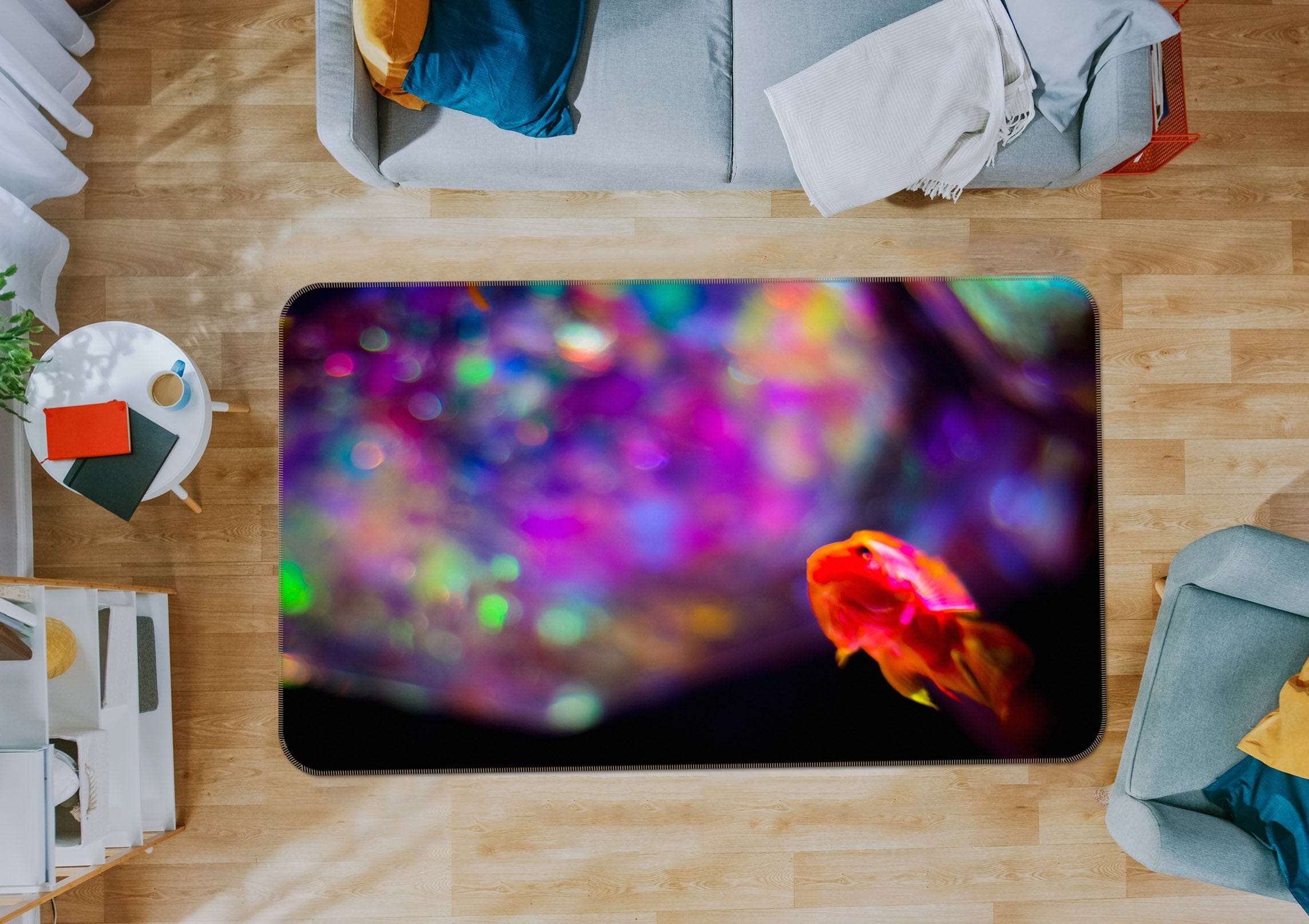 3D Colored Lights 1001 Noirblanc777 Rug Non Slip Rug Mat Mat AJ Creativity Home 