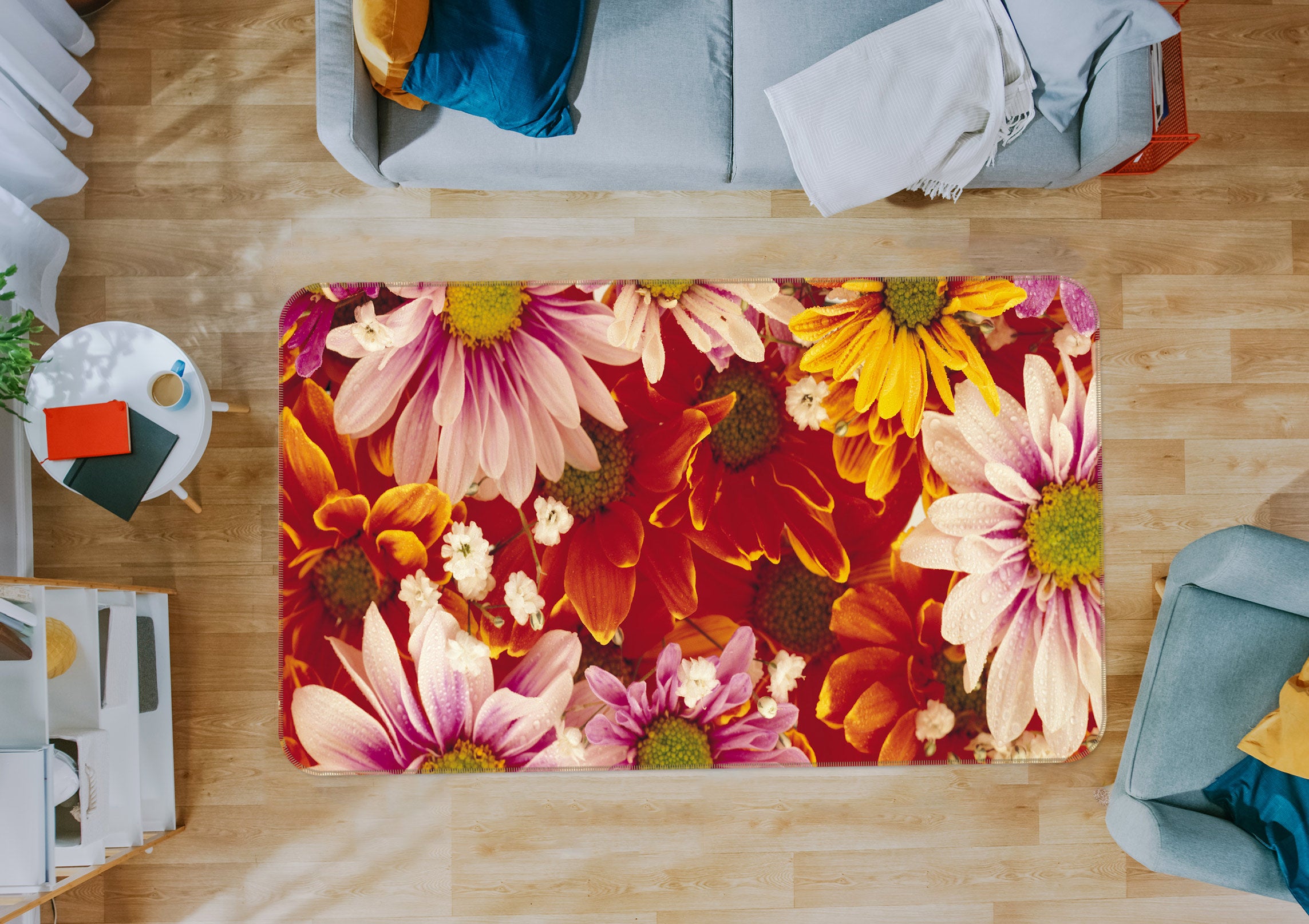 3D Flowers 75261 Non Slip Rug Mat