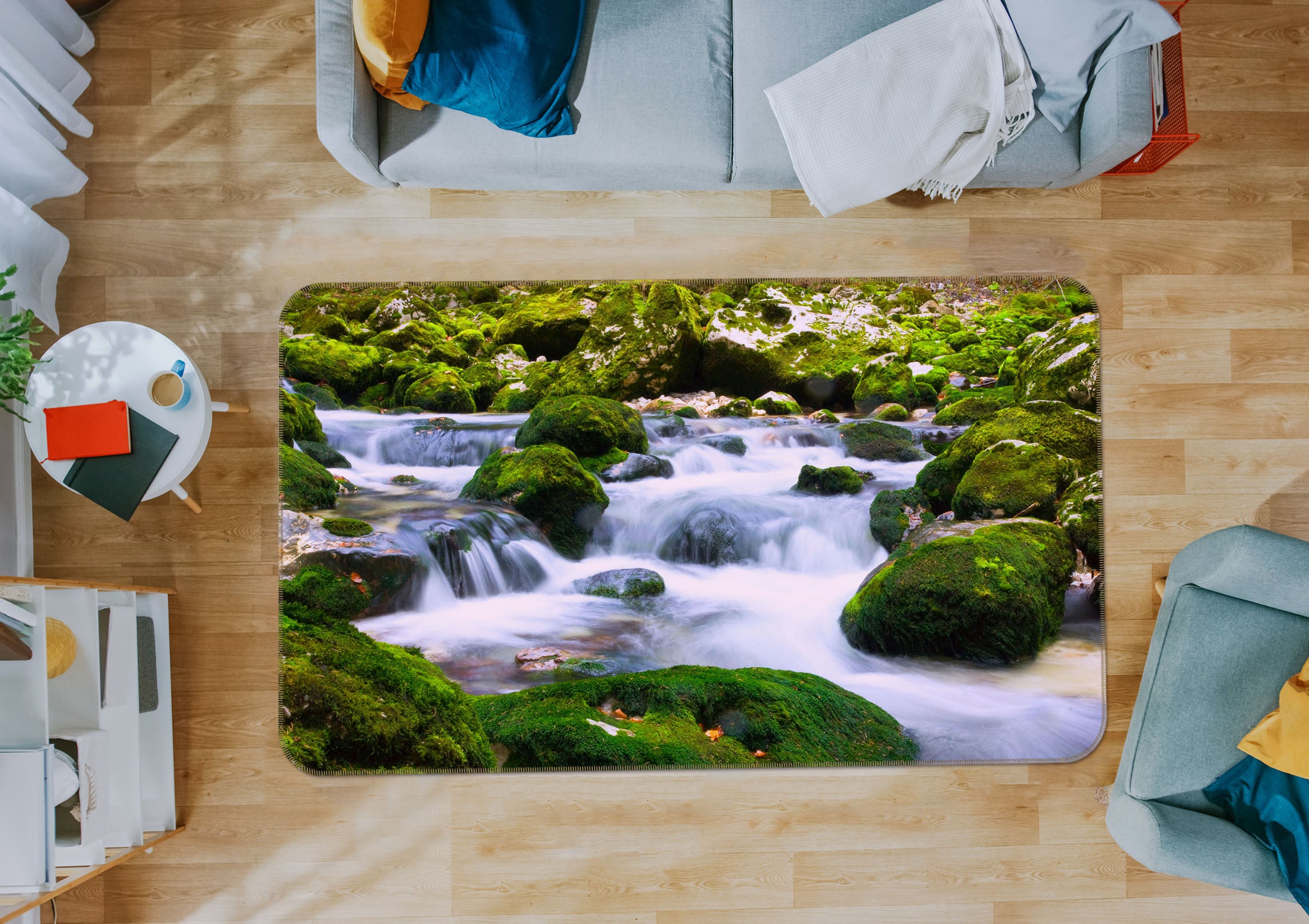 3D Stone Water 34117 Non Slip Rug Mat