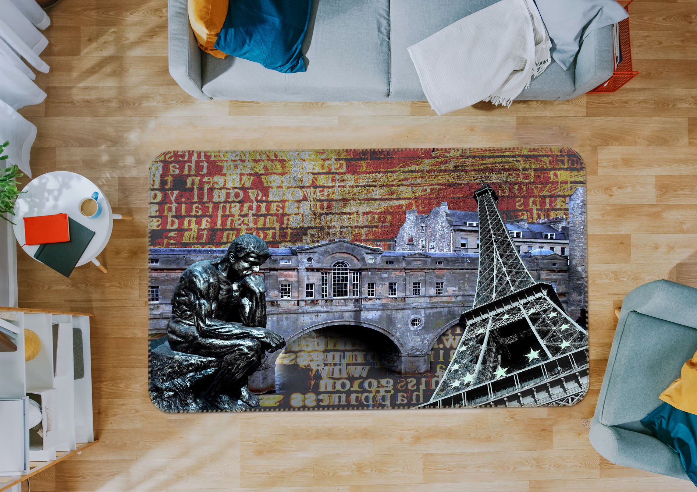 3D Iron Tower Statue 32004 Non Slip Rug Mat