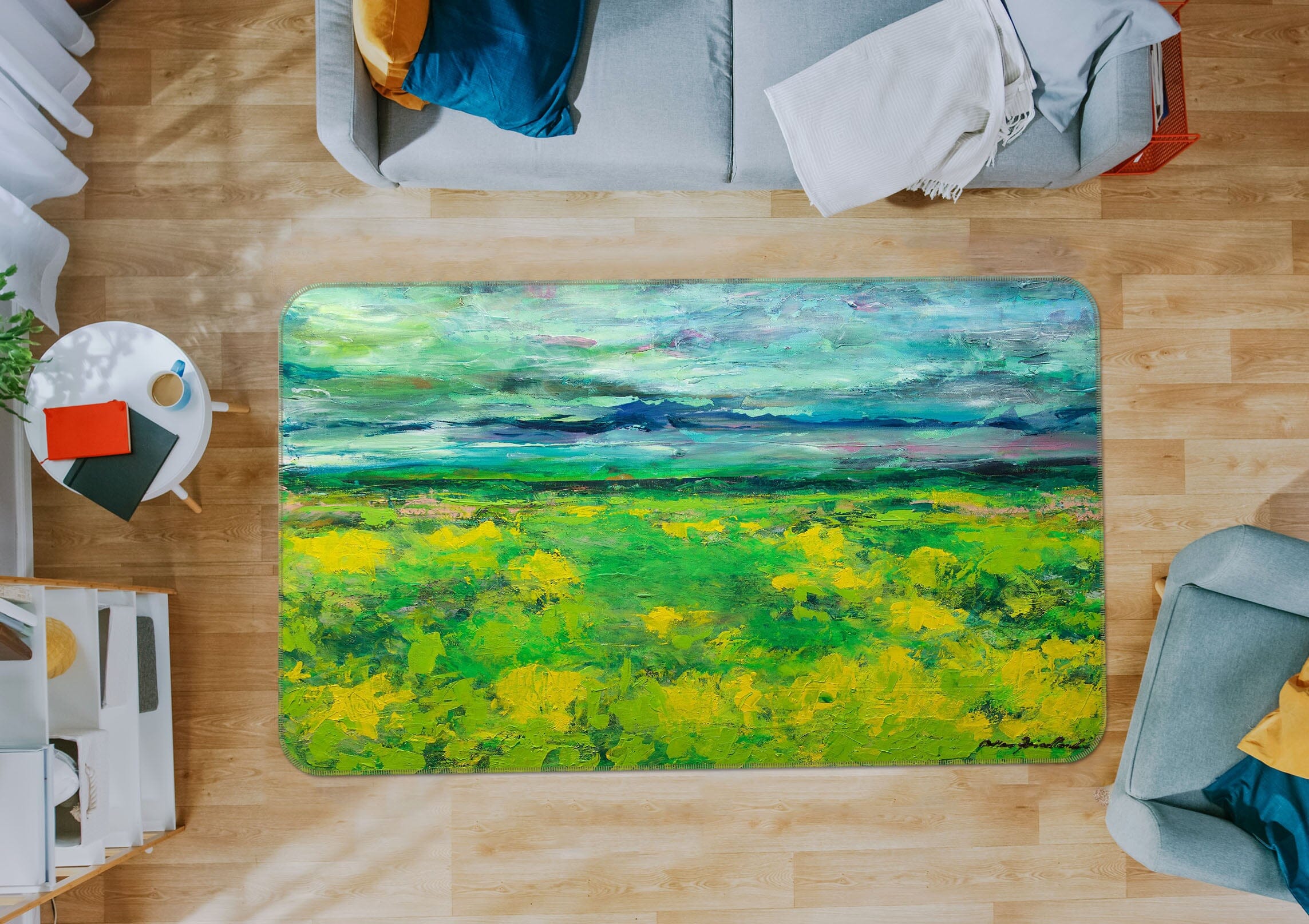 3D Summer Steppe 1099 Allan P. Friedlander Rug Non Slip Rug Mat Mat AJ Creativity Home 