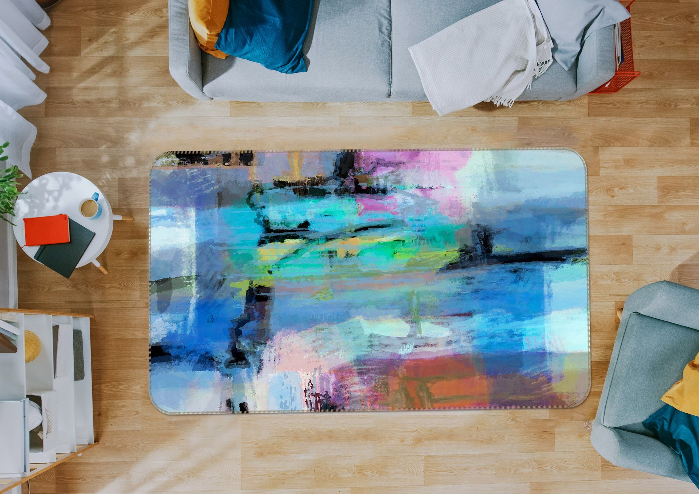 3D Blue Painting 115 Michael Tienhaara Rug Non Slip Rug Mat Mat AJ Creativity Home 