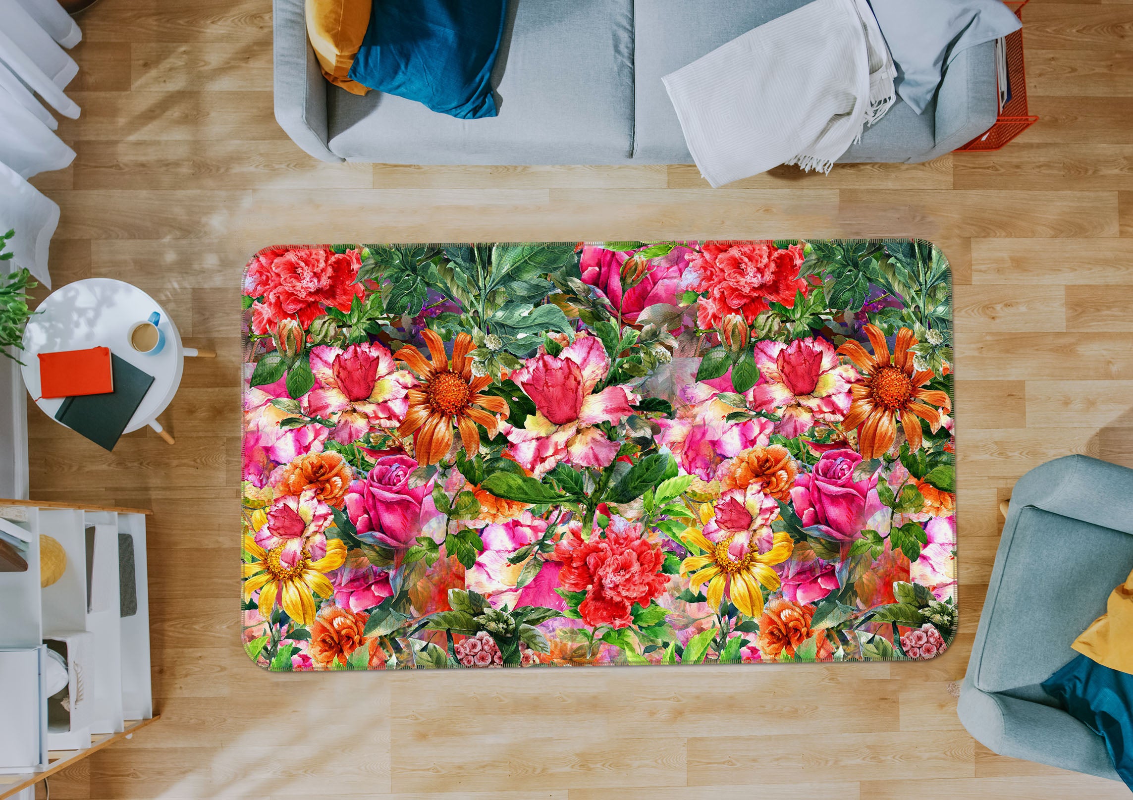 3D Flower Bush 31032 Non Slip Rug Mat