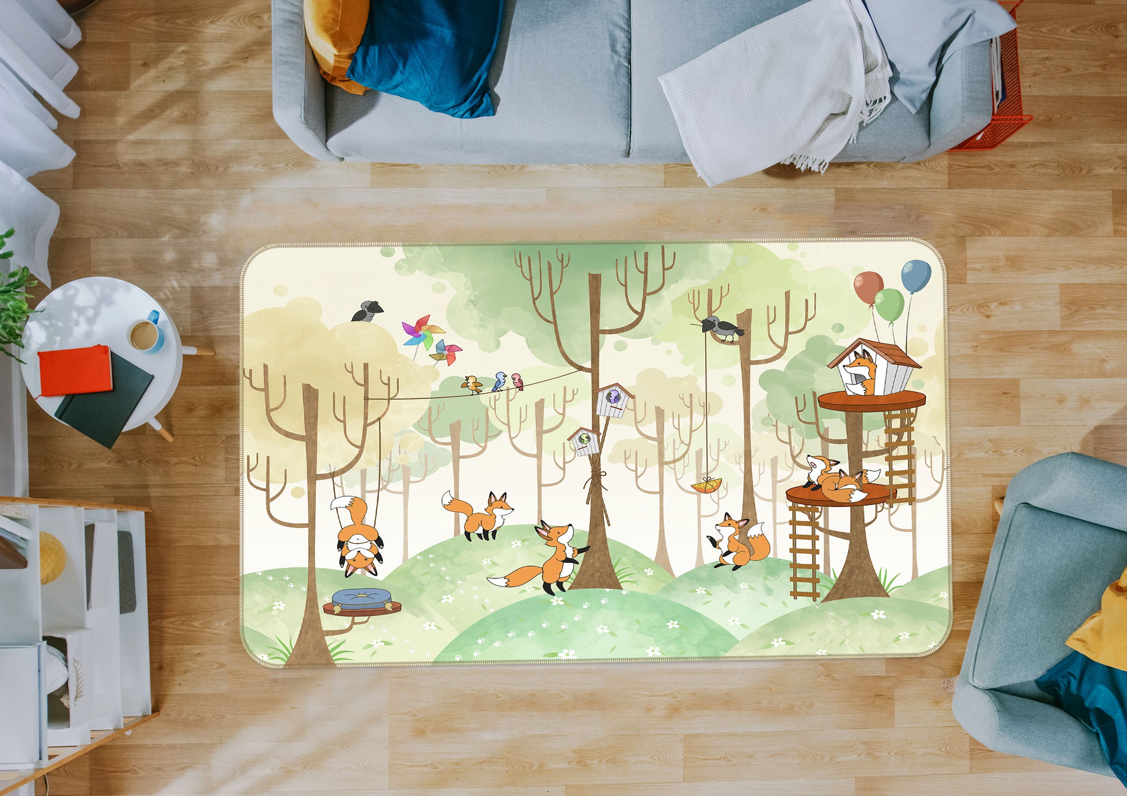 3D Trees Fox 77069 Non Slip Rug Mat