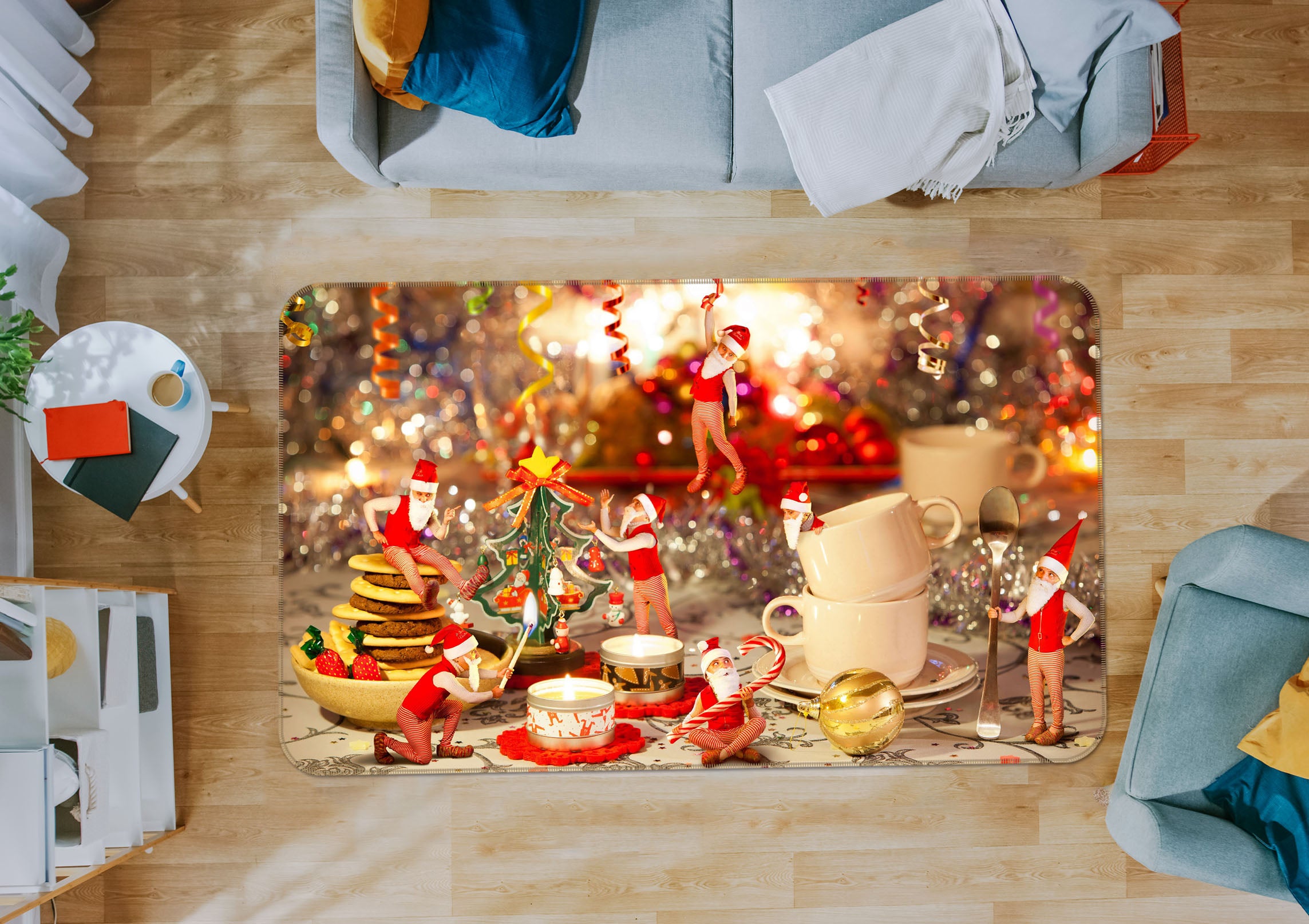 3D Christmas Cups 35130 Non Slip Rug Mat