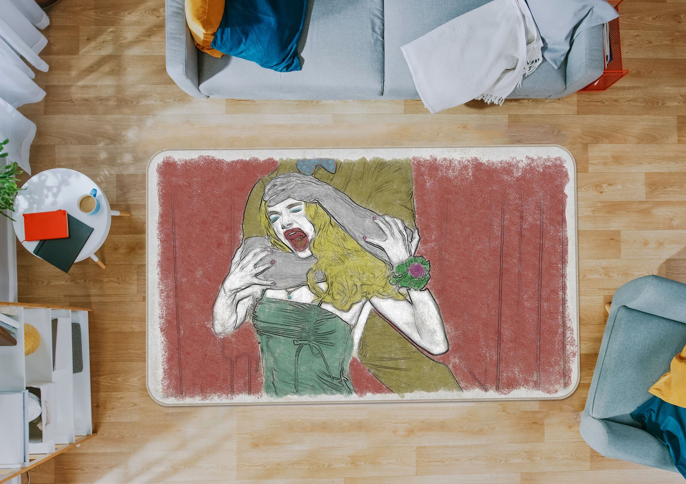 3D Long Haired Girl 1008 Marco Cavazzana Rug Non Slip Rug Mat Mat AJ Creativity Home 