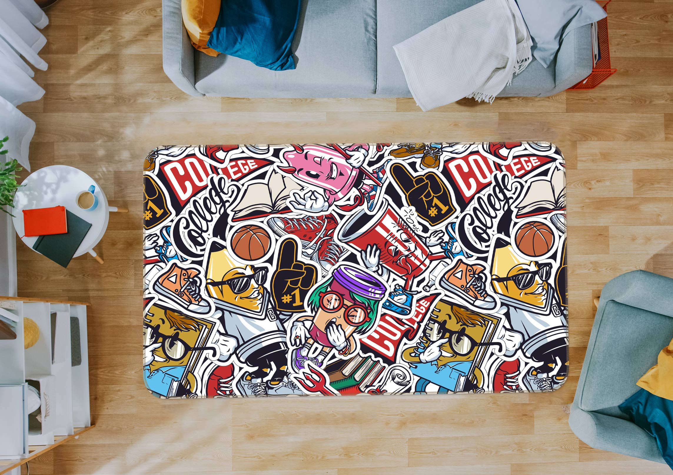 3D Cartoon Pattern 30006 Non Slip Rug Mat