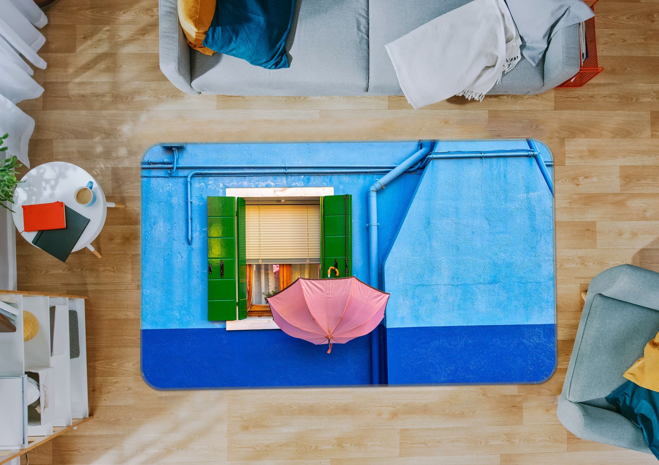 3D Blue Wall 1188 Marco Carmassi Rug Non Slip Rug Mat Mat AJ Creativity Home 