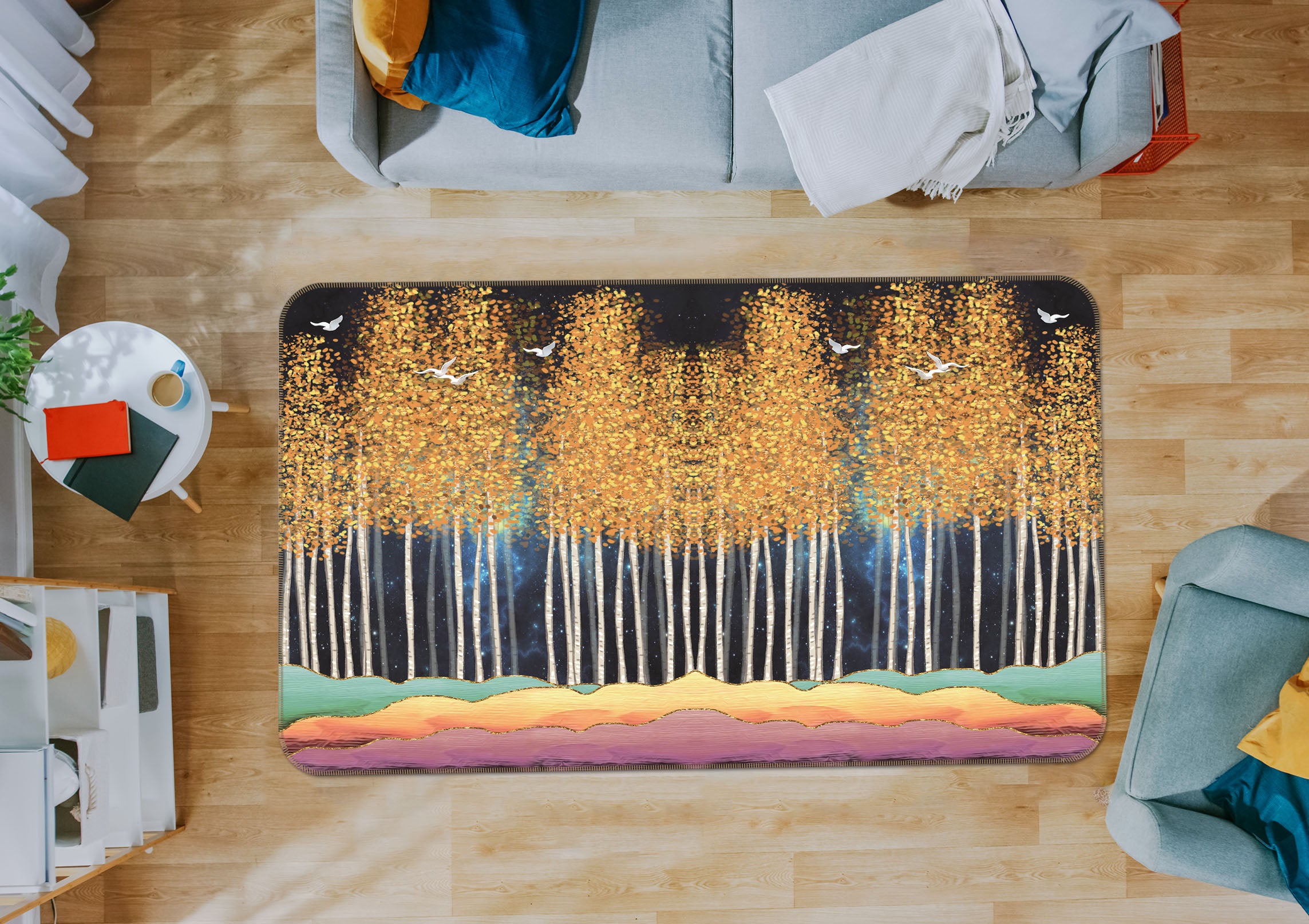 3D Forest 34008 Non Slip Rug Mat