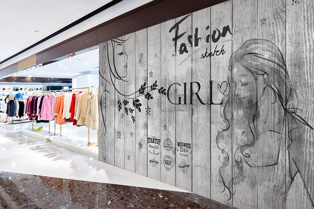 3D Sketch Girl 1601 Wall Murals Wallpaper AJ Wallpaper 2 