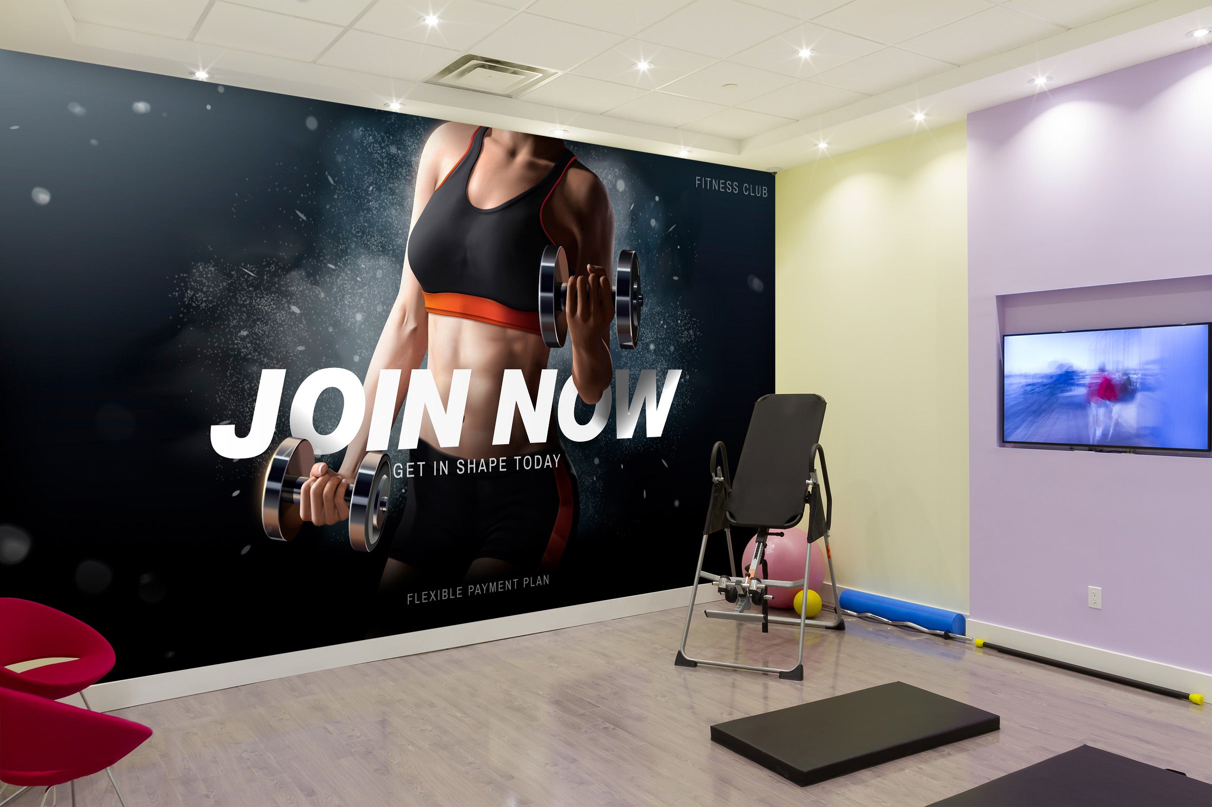 3D Sport Dumbbell 103 Wall Murals Wallpaper AJ Wallpaper 2 