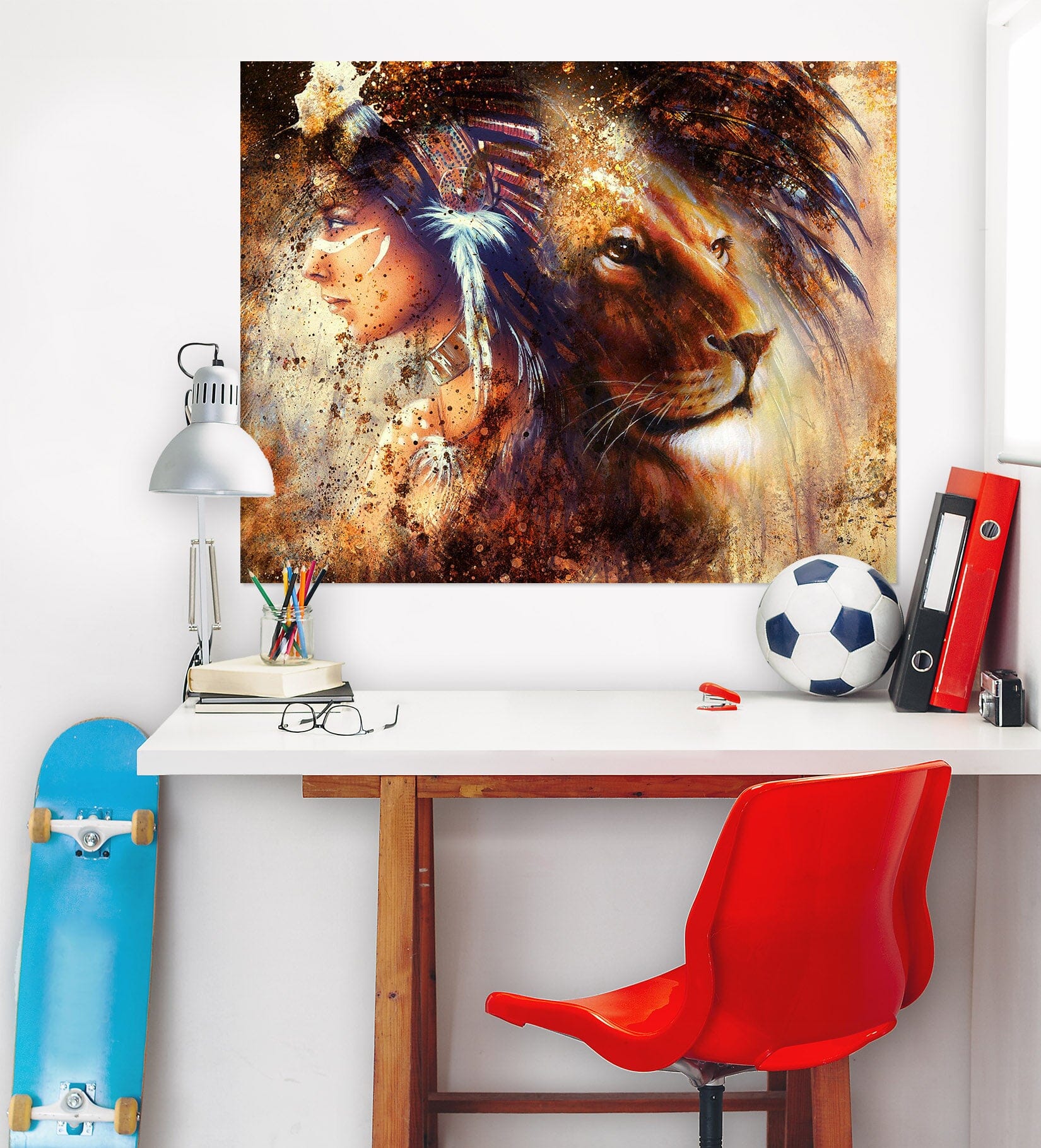 3D Woman Lion 1025 Wall Sticker Wallpaper AJ Wallpaper 2 