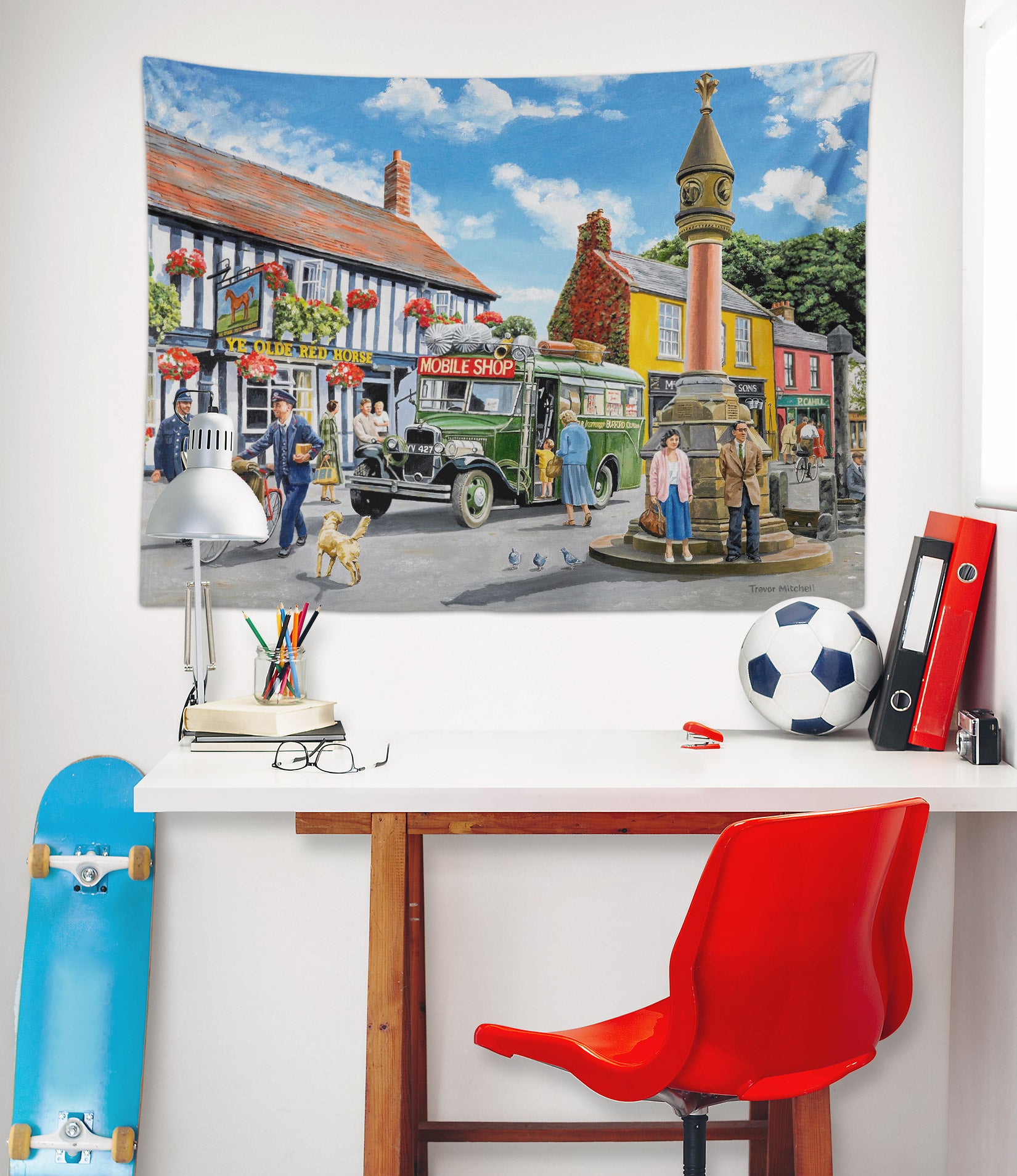 3D Street Shop House People 11261 Trevor Mitchell Tapestry Hanging Cloth Hang