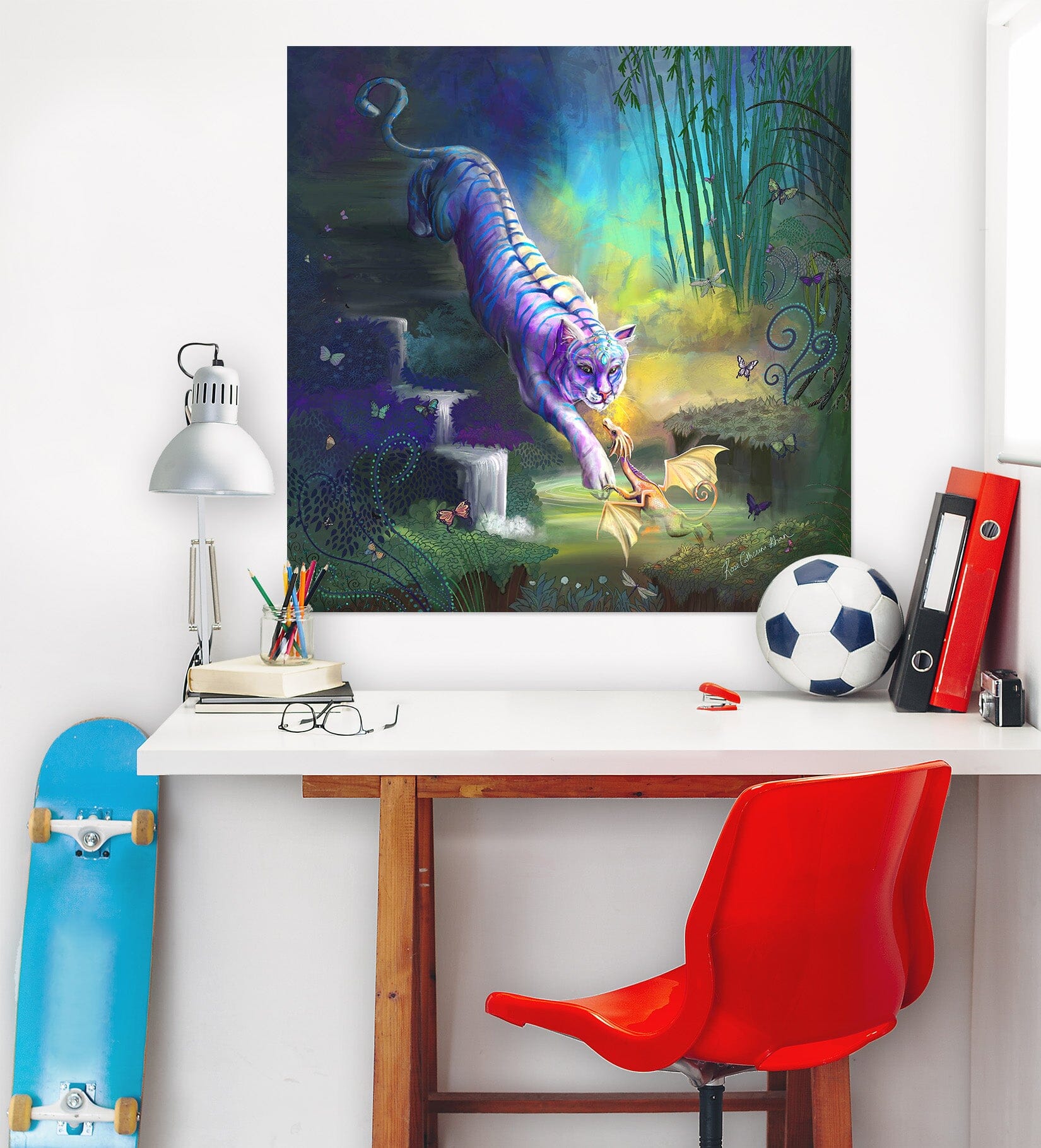 3D White Tiger 116 Rose Catherine Khan Wall Sticker Wallpaper AJ Wallpaper 2 