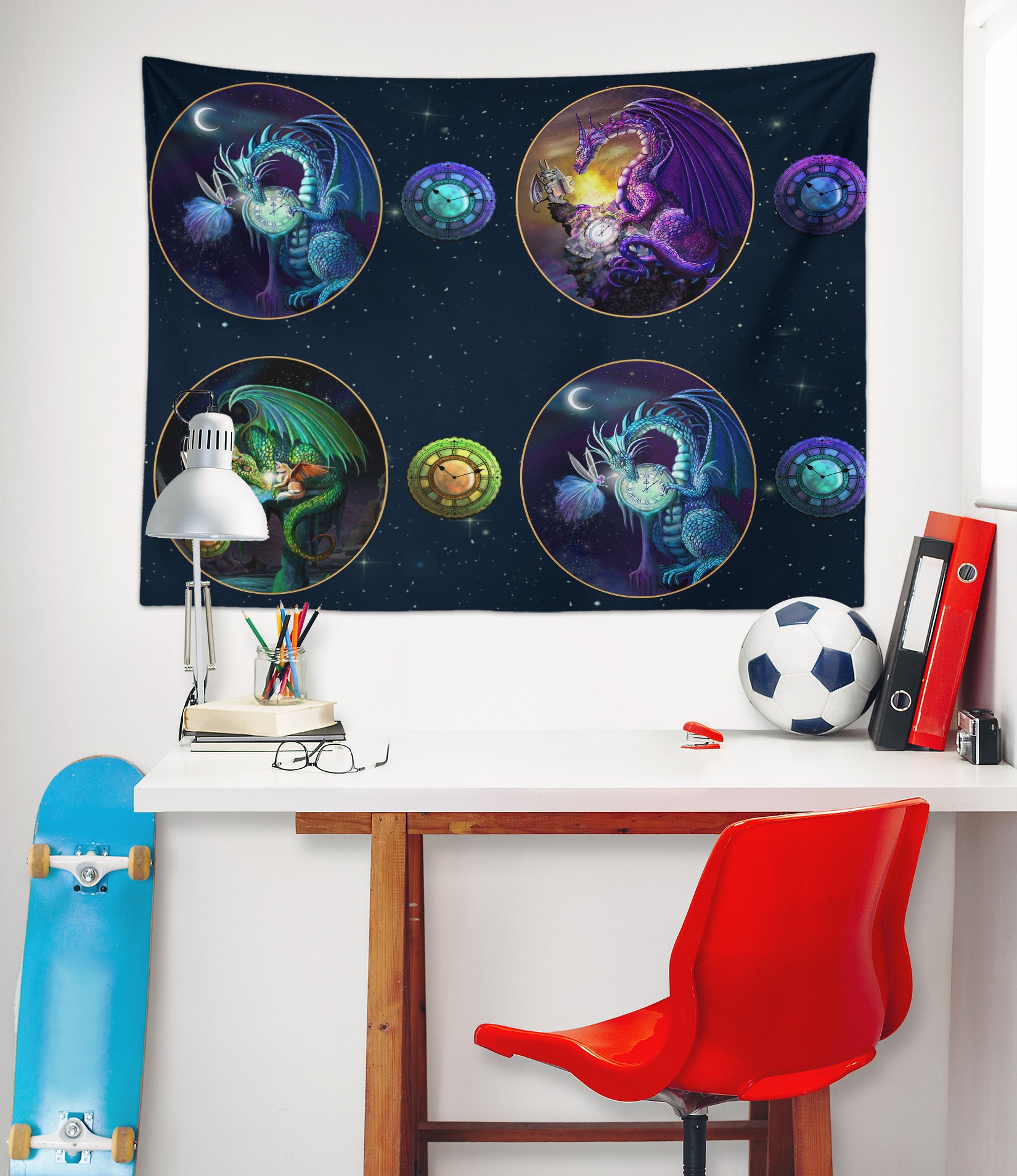 3D Star Dragon 948 Rose Catherine Khan Tapestry Hanging Cloth Hang