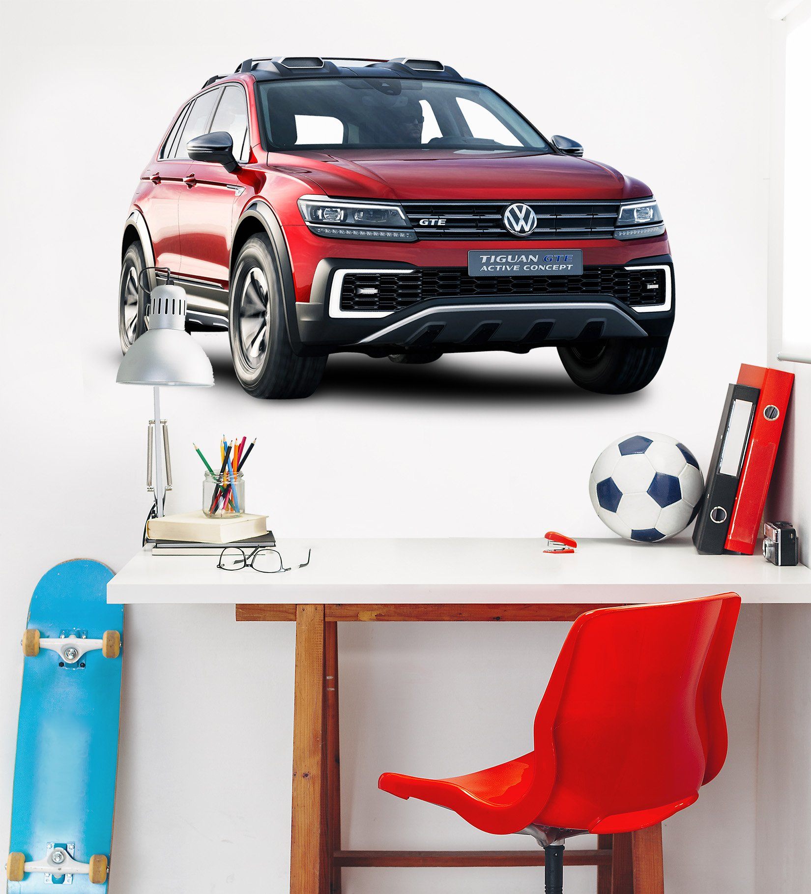 3D Volks Wagon Red 0265 Vehicles Wallpaper AJ Wallpaper 