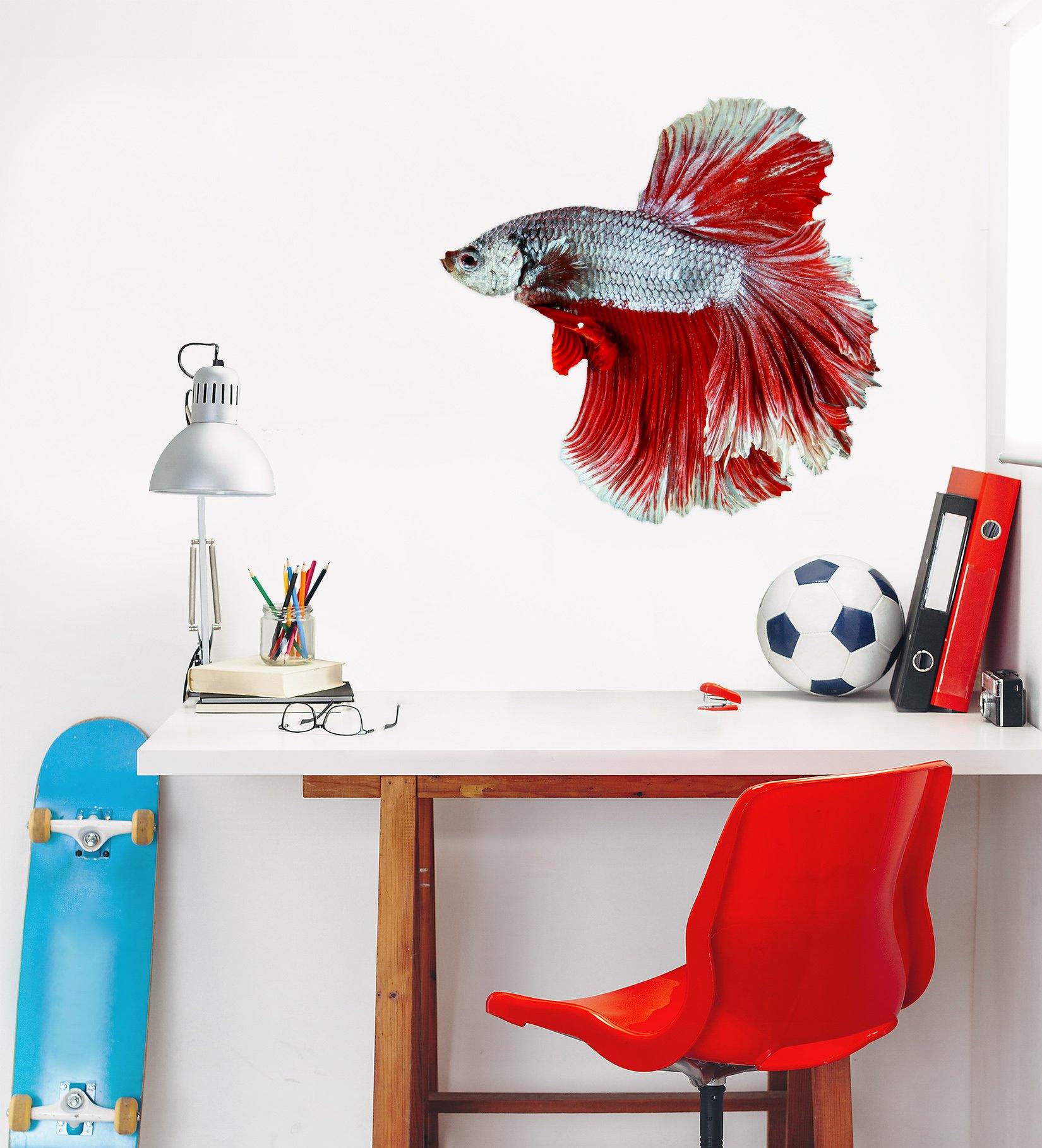 3D Red Goldfish Tail 036 Animals Wall Stickers Wallpaper AJ Wallpaper 