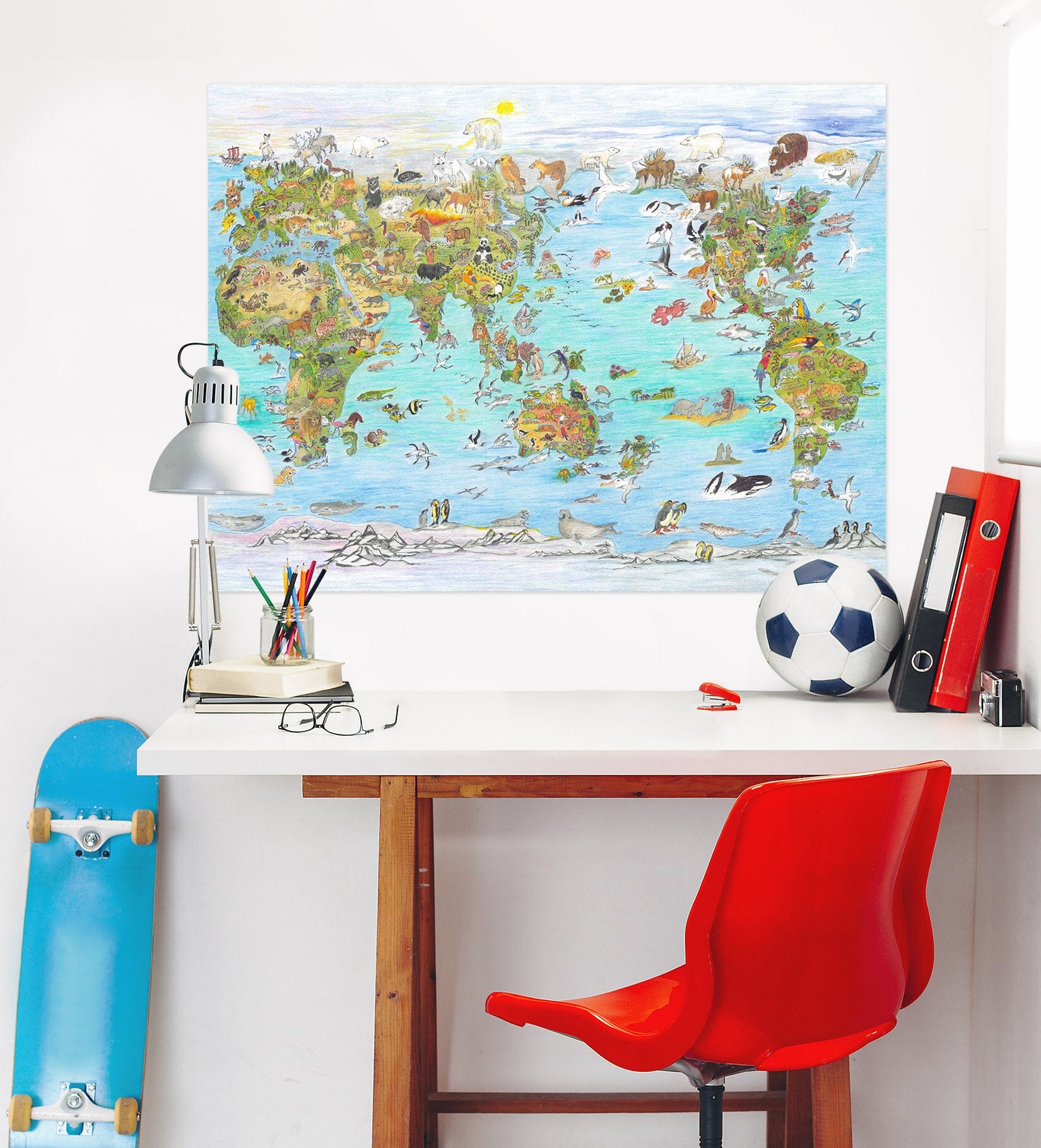 3D Animal Map 025 Michael Sewell Wall Sticker Wallpaper AJ Wallpaper 2 