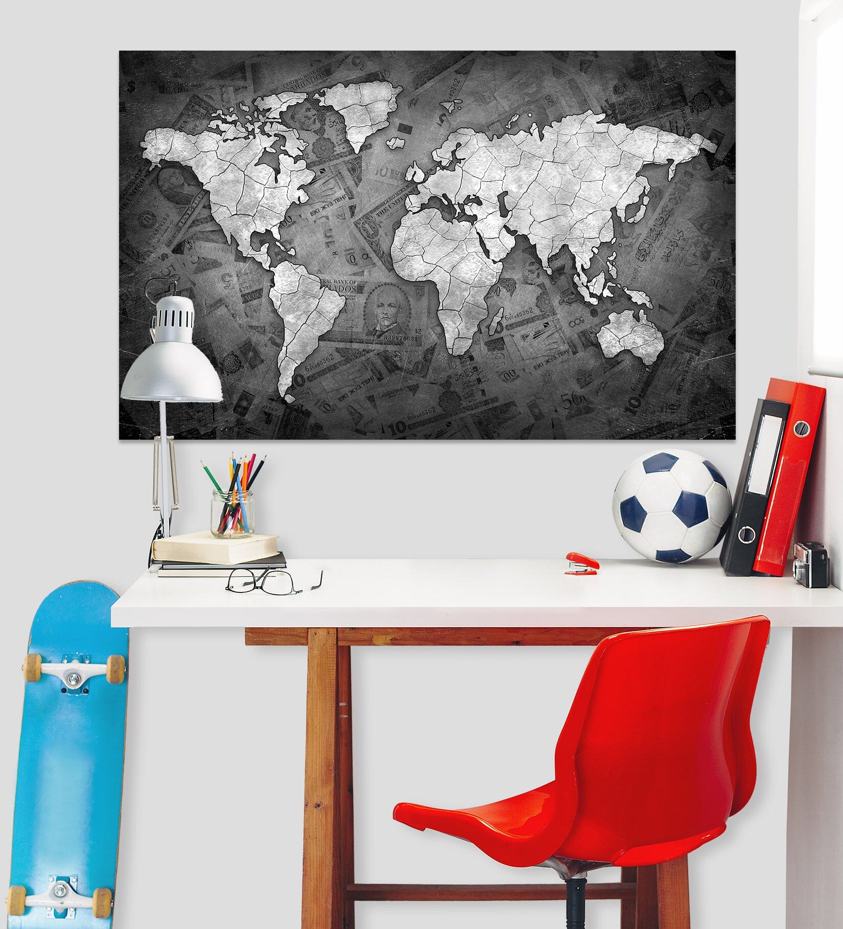 3D White Clouds 109 World Map Wall Sticker Wallpaper AJ Wallpaper 2 