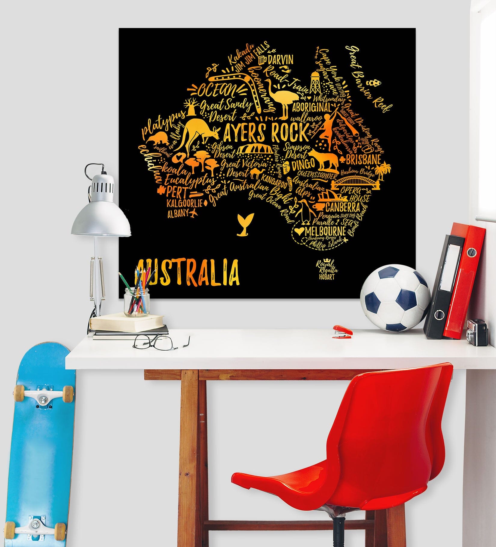 3D Golden Letters 224 World Map Wall Sticker Wallpaper AJ Wallpaper 2 