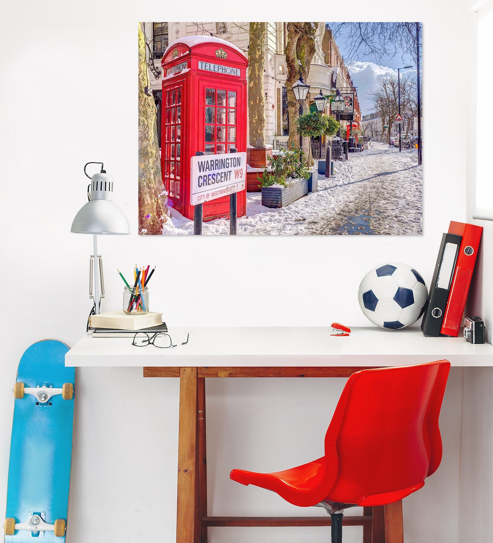 3D Red Telephone Booth 030 Assaf Frank Wall Sticker Wallpaper AJ Wallpaper 2 