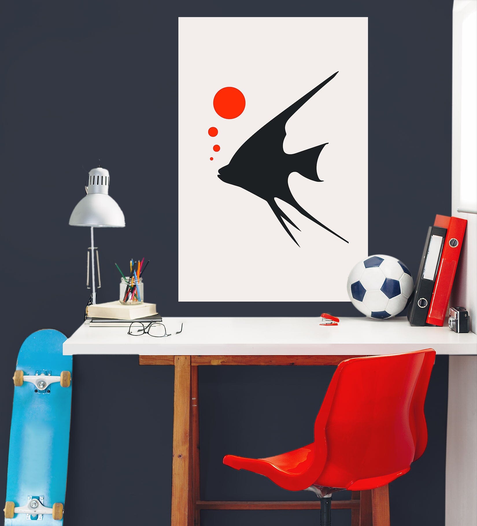 3D Black Fish 116 Boris Draschoff Wall Sticker Wallpaper AJ Wallpaper 2 