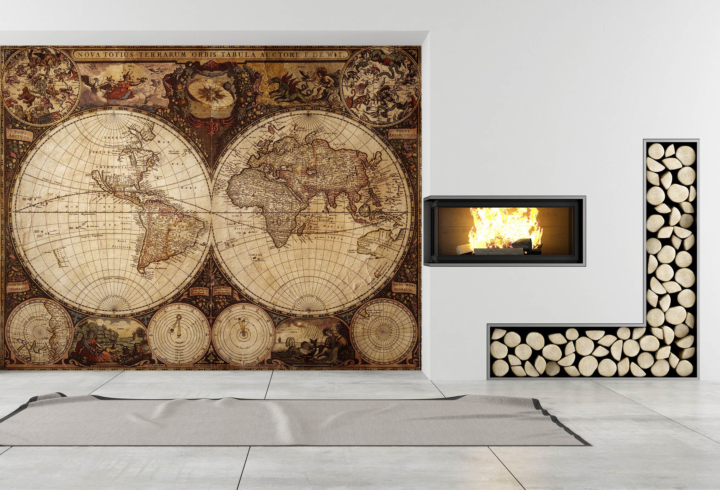 3D Earth Circle 2021 World Map Wall Murals