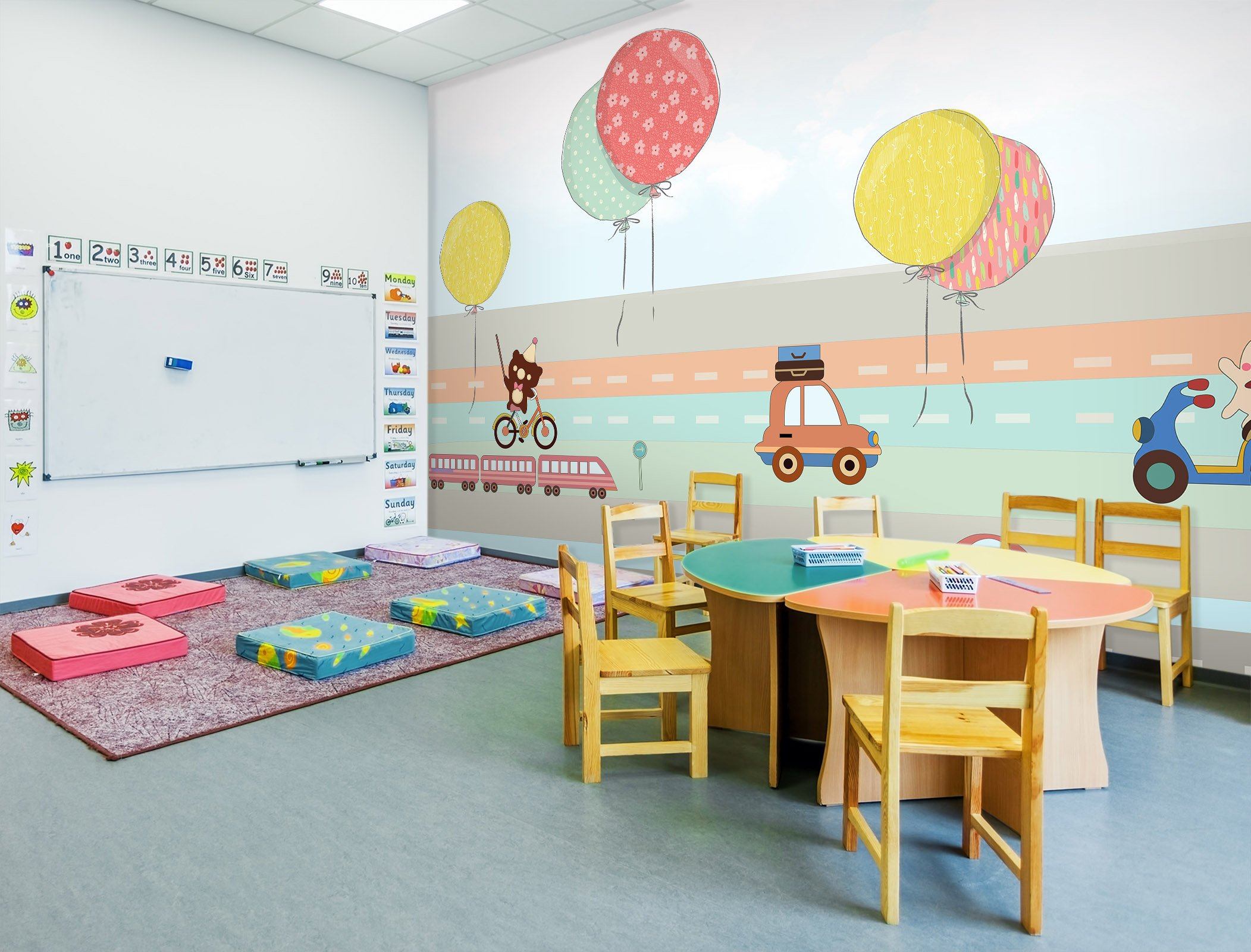 3D Cartoon Balloon 024 Wall Murals Wallpaper AJ Wallpaper 2 