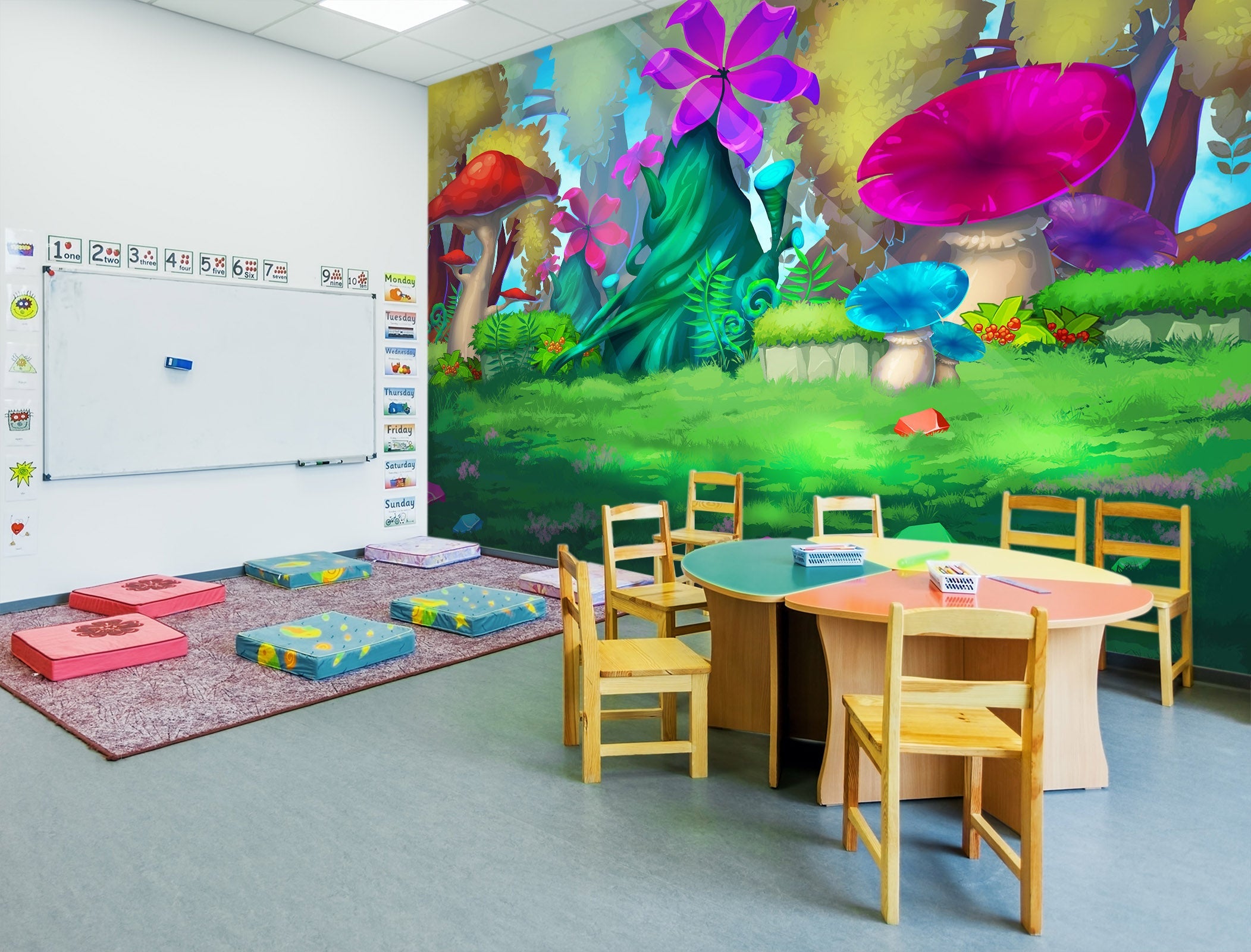 3D Colored Mushrooms 036 Wall Murals Wallpaper AJ Wallpaper 2 