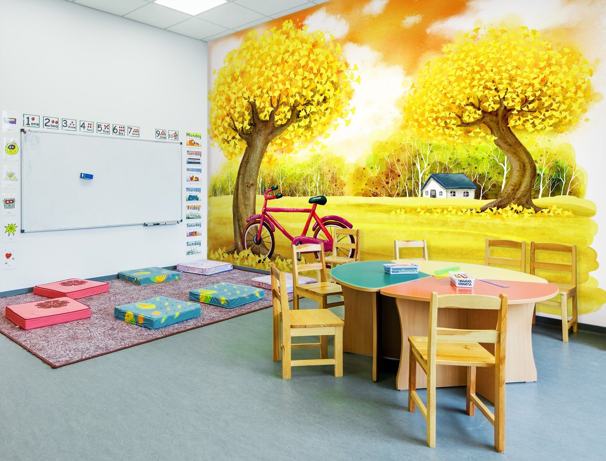 3D Cartoon Bicycle 036 Wall Murals Wallpaper AJ Wallpaper 2 