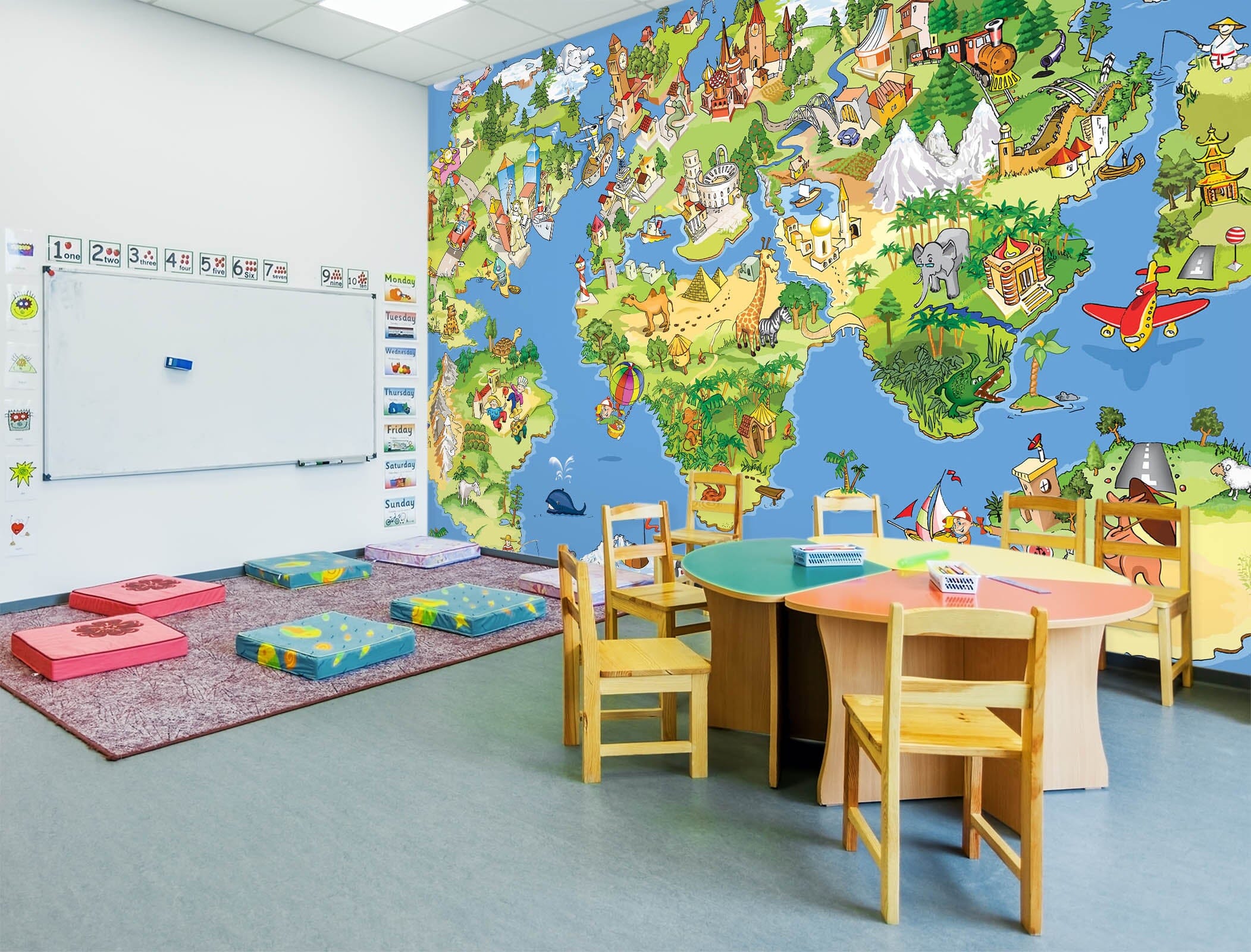 3D Oasis Sea 2017 World Map Wall Murals Wallpaper AJ Wallpaper 2 